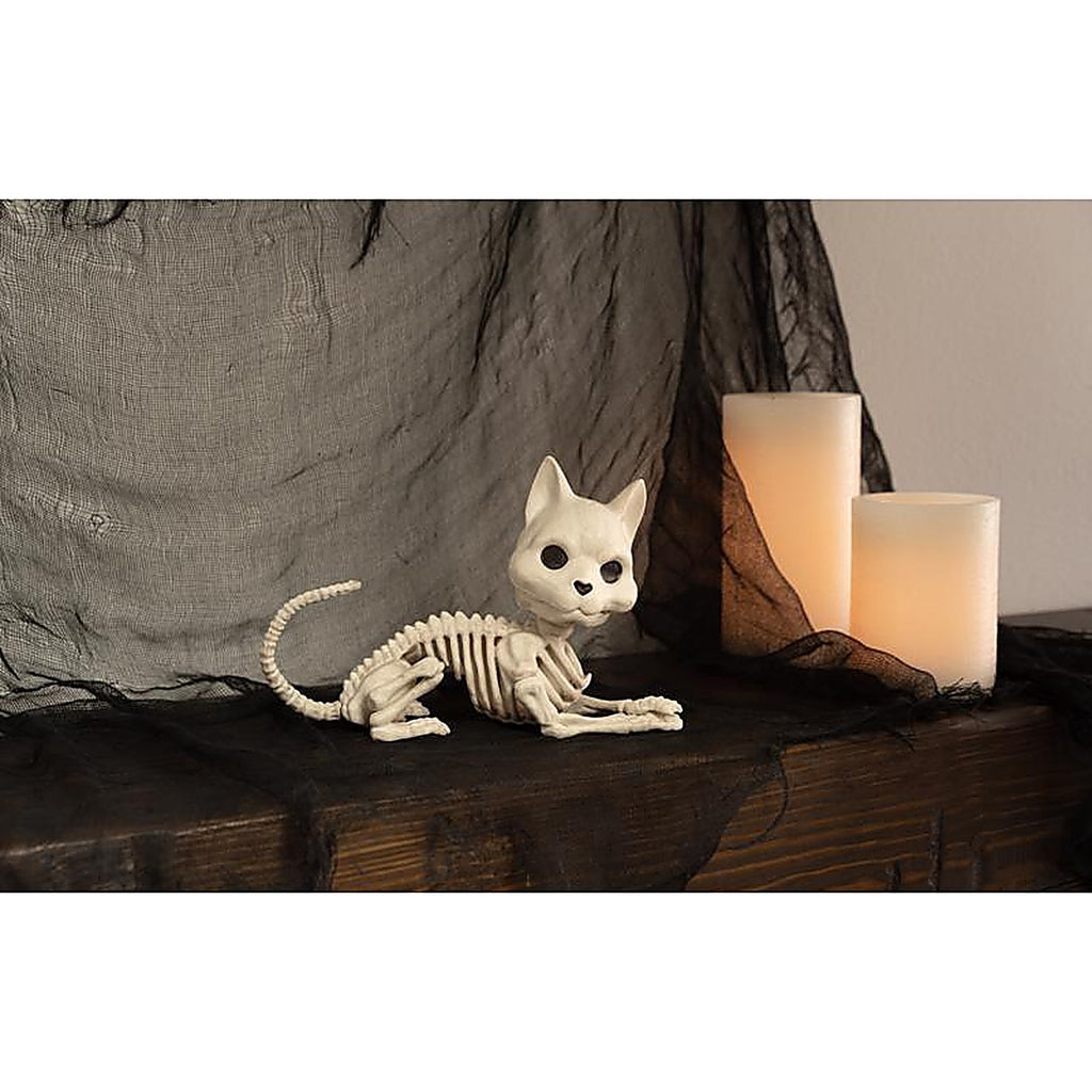 Seasons W82196 5.125 in. Skeleton Cat Halloween Decor
