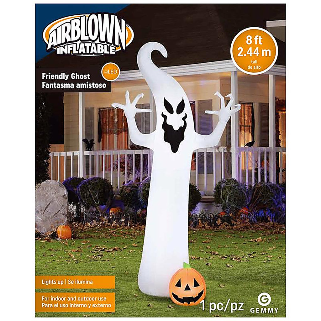 Gemmy 229617 Airblown 9 ft. LED Prelit Ghost and Pumpkin Inflatable