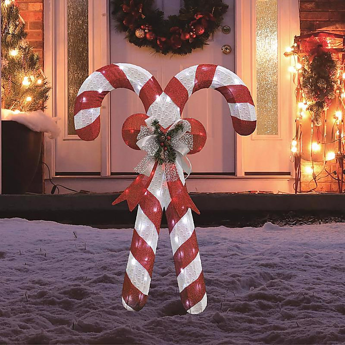 Celebrations - DH102417 - LED Red/White Lighted Candy Can 3.5 Ft. Yard Decor