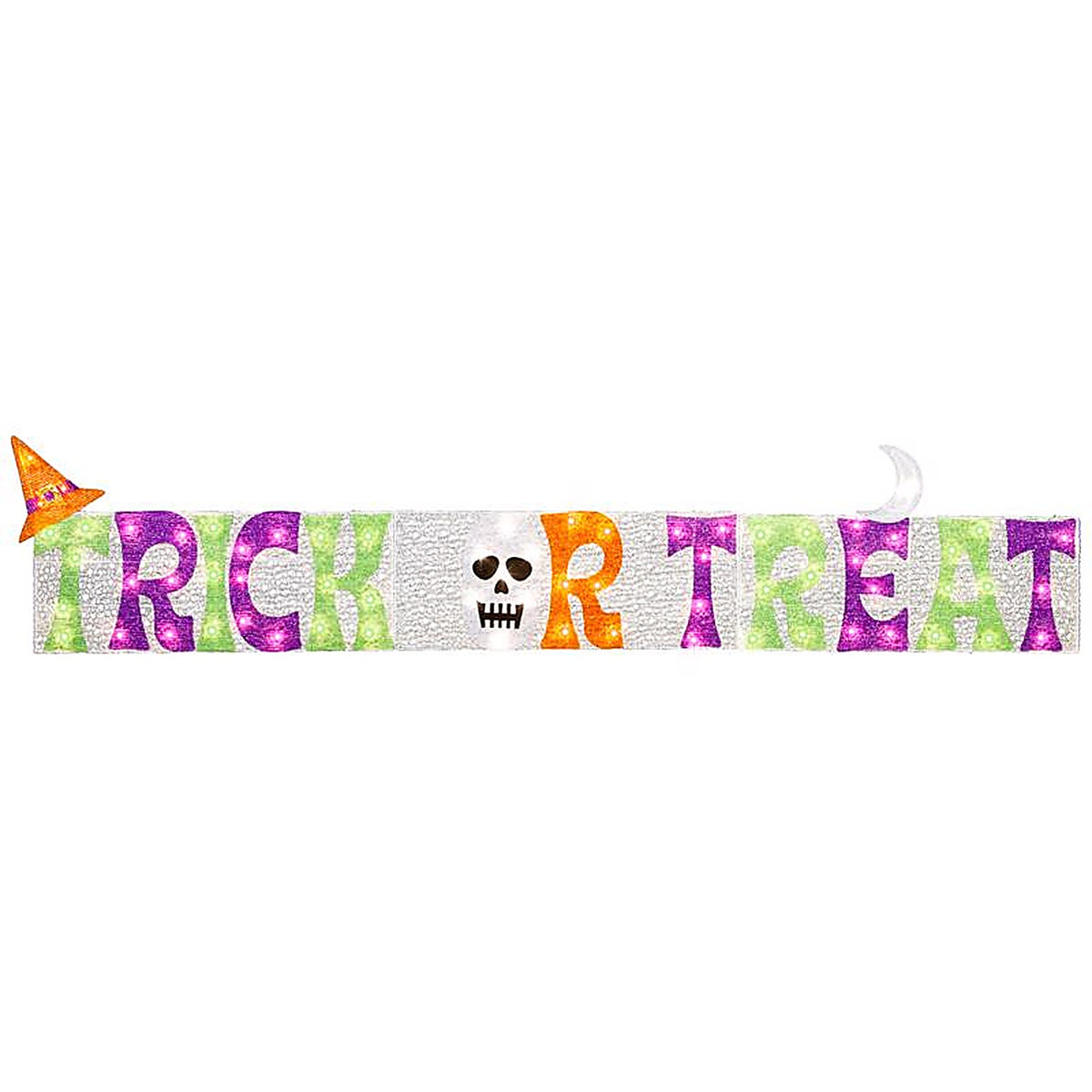 Gemmy 224617 Flat-tastics 15.94 in. LED Prelit Trick-or-Treat Yard Sign Halloween Decor