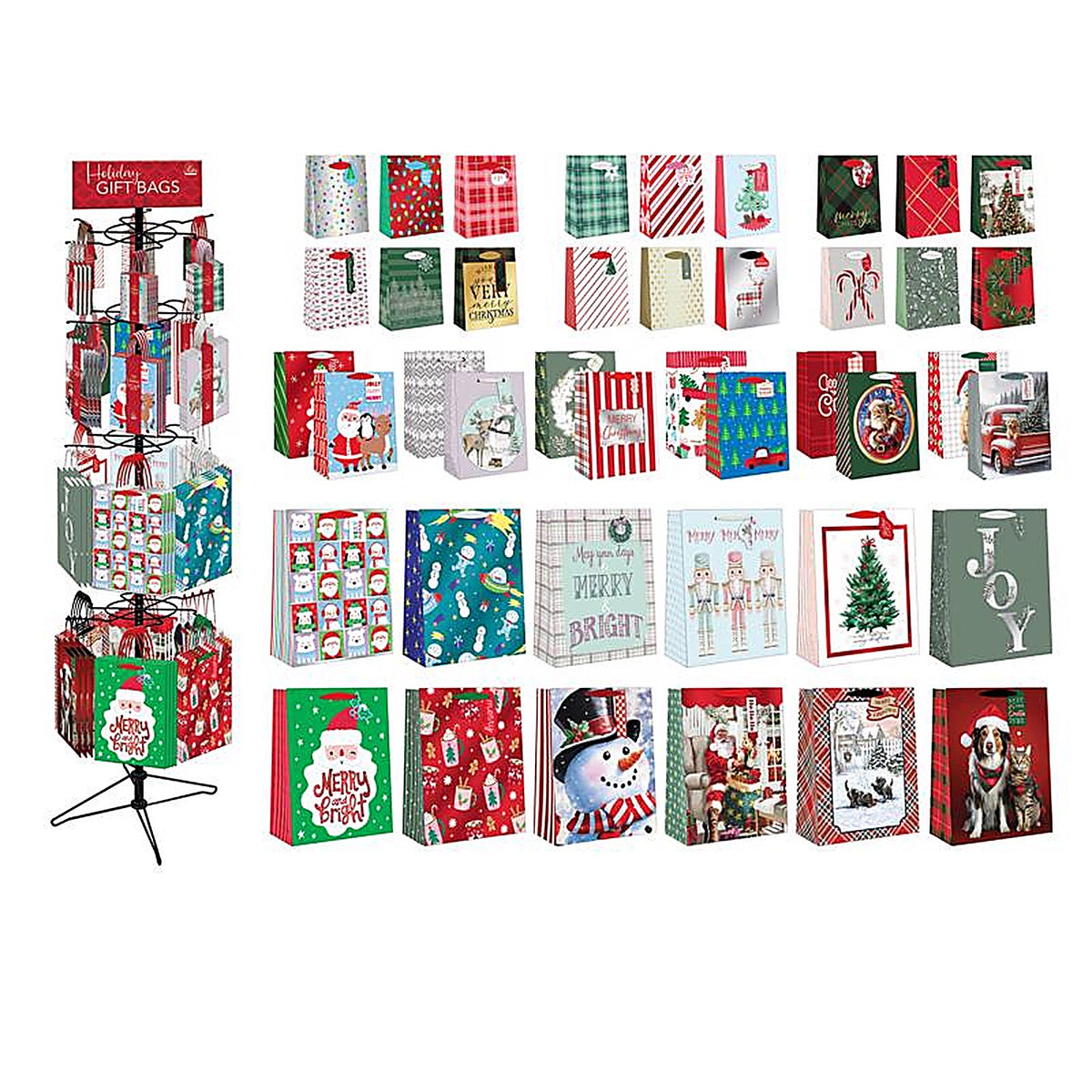 Paper Image CGBTA96R-1 Multi-Color Christmas Gift Bag