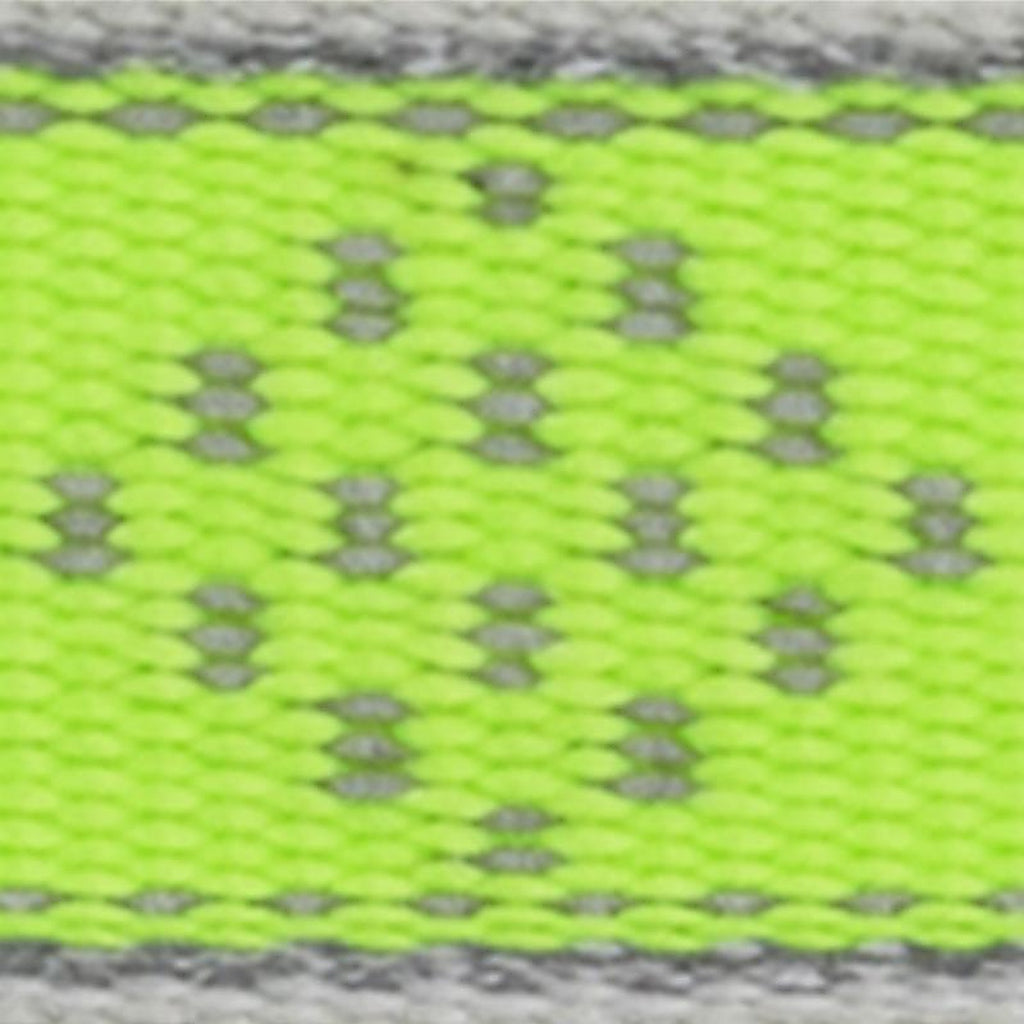 LupinePet - 48101 - Reflective Green Diamond Nylon Dog Adjustable Collar