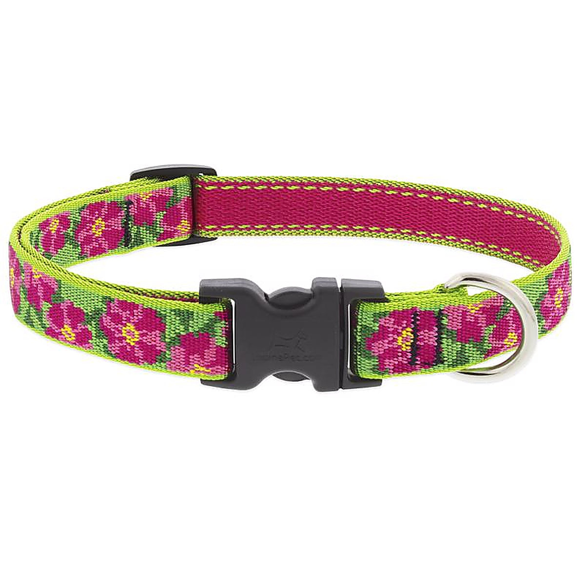 LupinePet - 22201 - Original Multicolored Petunias Nylon Dog Adjustable Collar