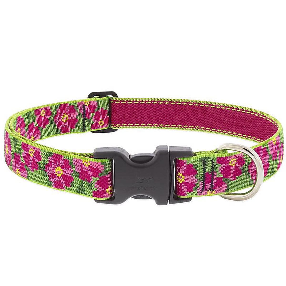 LupinePet - 22252 - Original Multicolored Petunias Nylon Dog Adjustable Collar