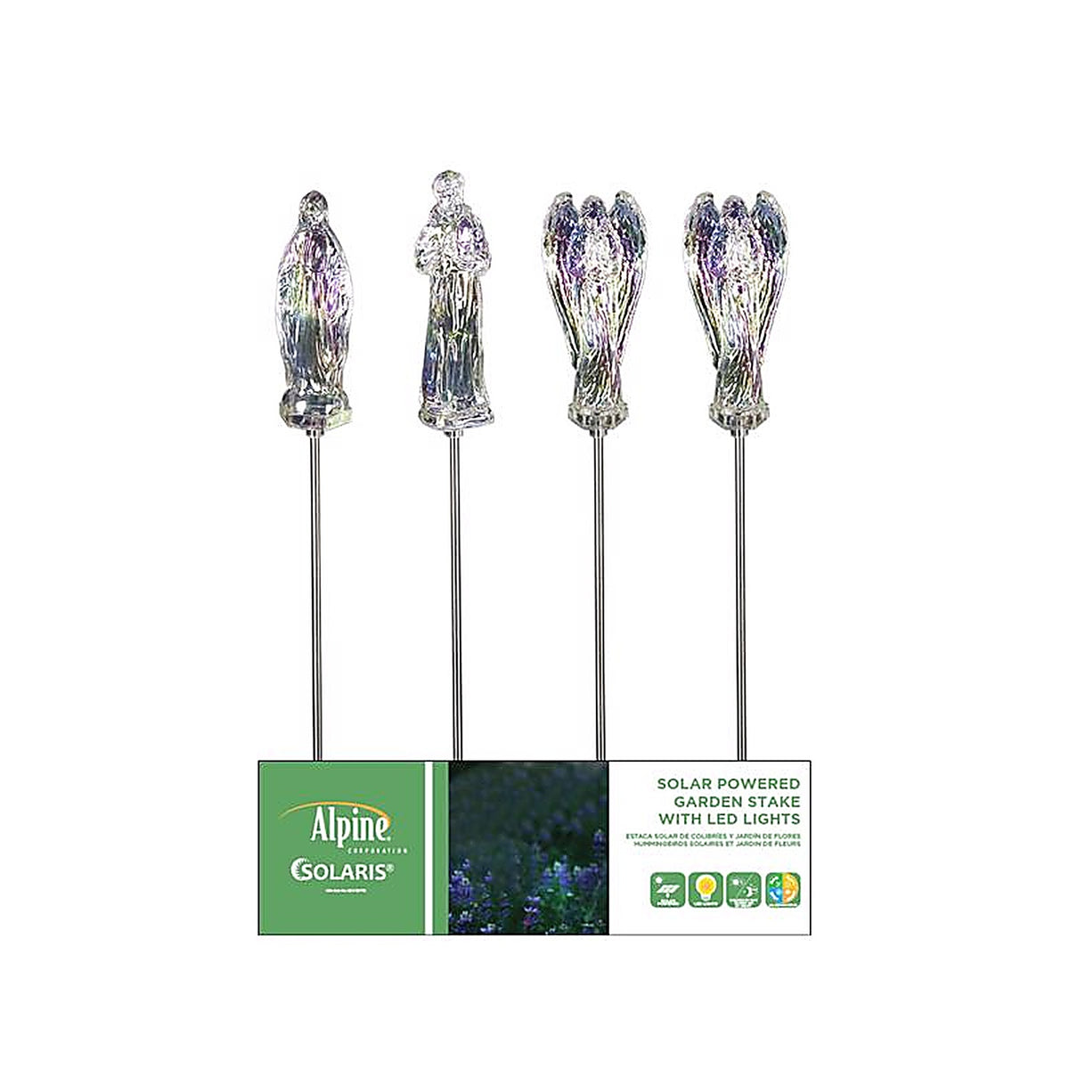 Alpine SKY461ABB LED 34 in. St. Francis/Mary/Angel Pathway Decor
