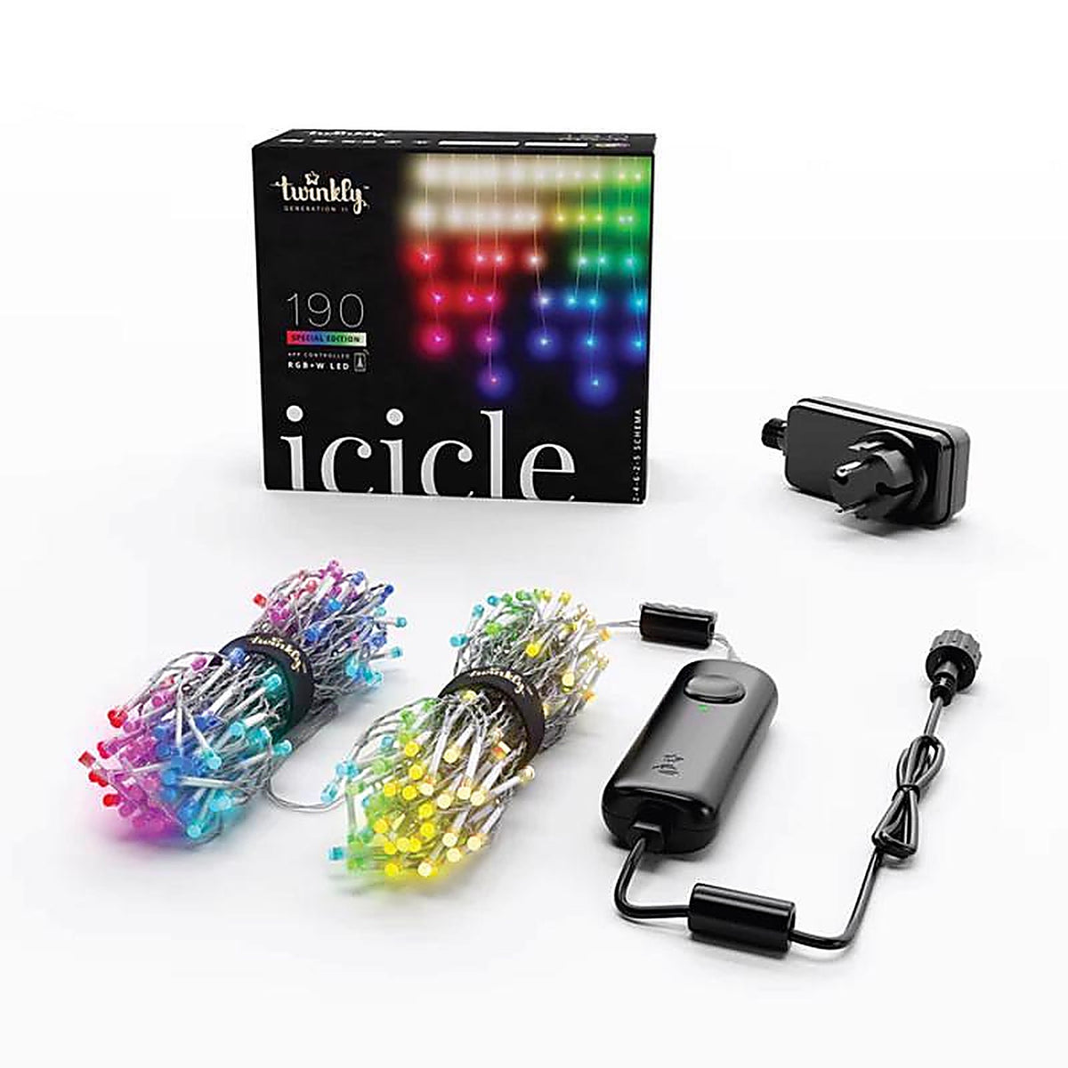 Holiday Bright Lights R190ICTWP Twinkly LED Mini Multicolored/Warm White 190 ct Icicle Christmas Lights