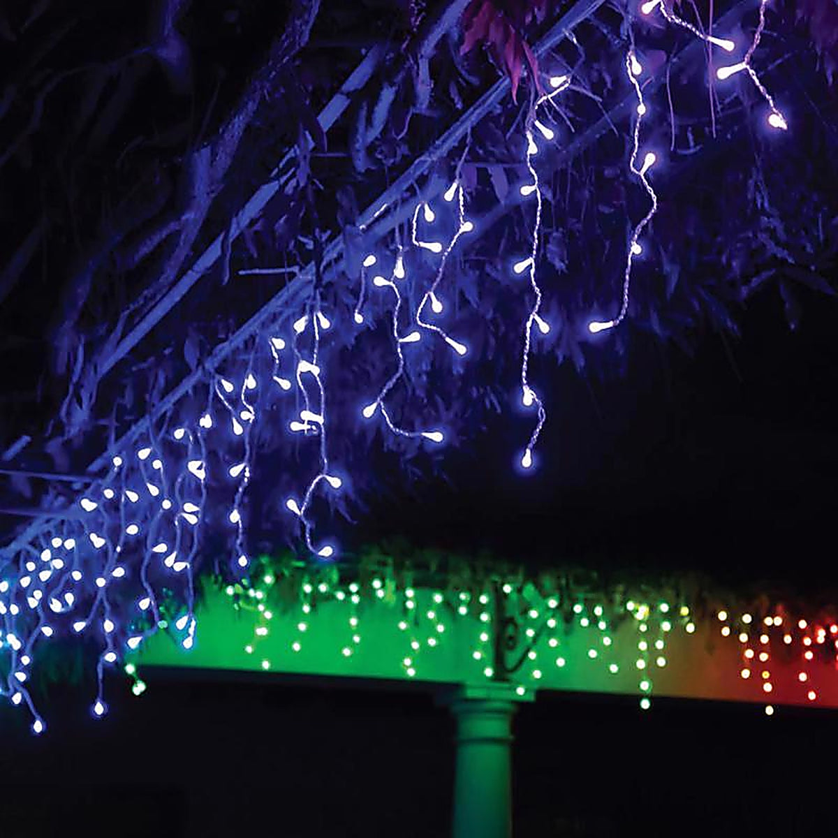 Holiday Bright Lights R190ICTWP Twinkly LED Mini Multicolored/Warm White 190 ct Icicle Christmas Lights