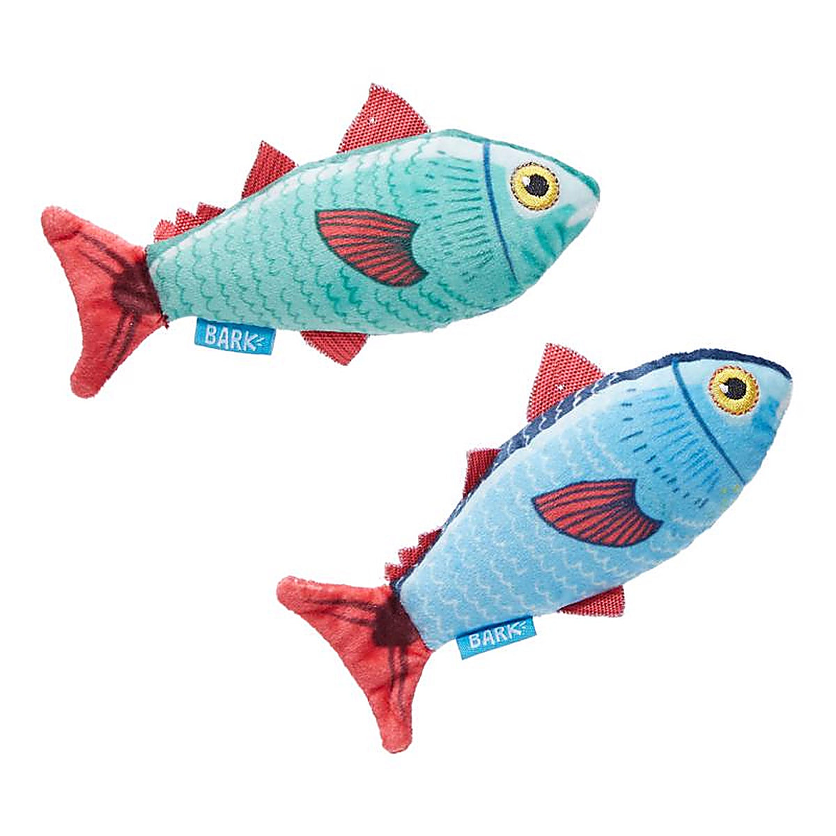 Bark 706573 Blue/Red Plush Mike & Mike The Trout Twins Dog Toy 2 pk