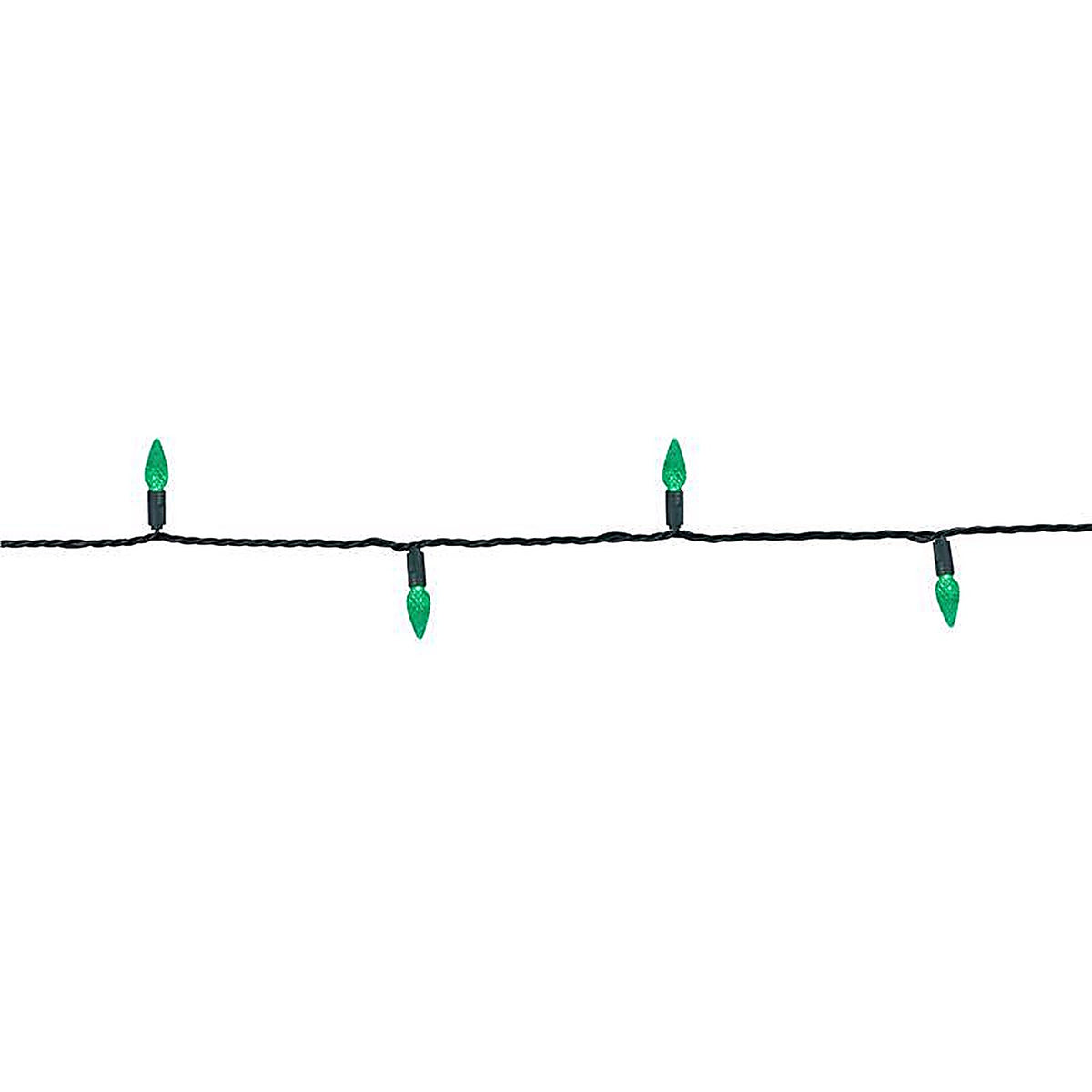 Celebrations - C650GRA - Platinum LED C6 Green 50 CT String Christmas Lights 25 Ft.