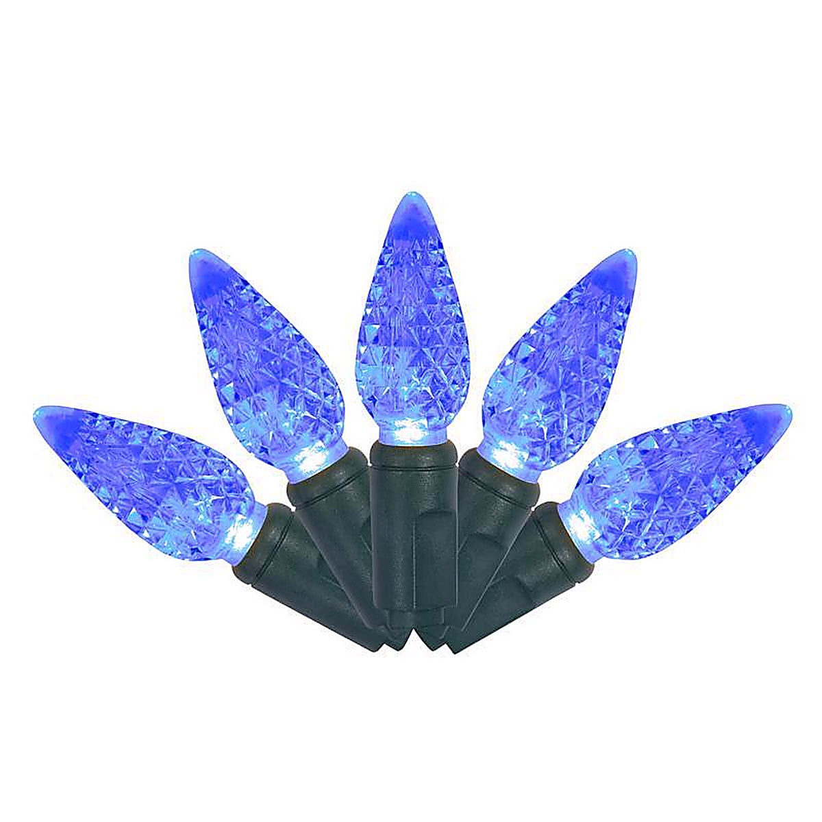 Celebrations - C650BLA - Platinum LED C6 Blue 50 CT String Christmas Lights 25 Ft.