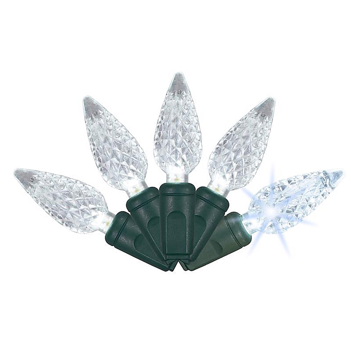 Celebrations - C650PWSA - Platinum LED C6 Pure White 50 CT String Christmas Lights 25 Ft.