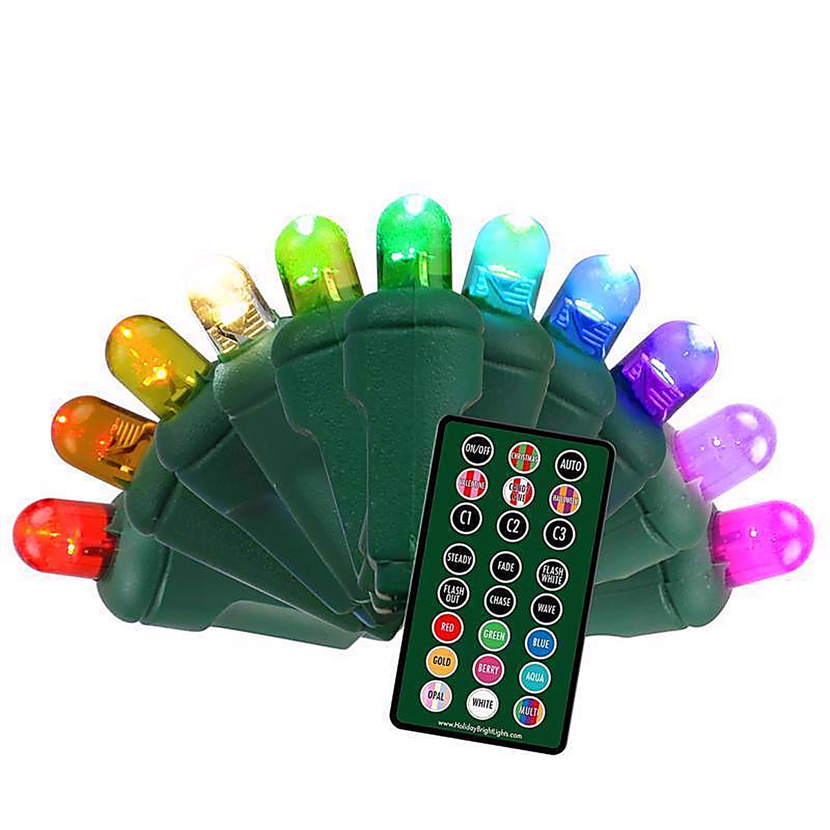 Celebrations - RGBWWS5MMA - Platinum LED Mini Multicolored 50 CT String Lights w/Remote Christmas Lights 25 Ft.