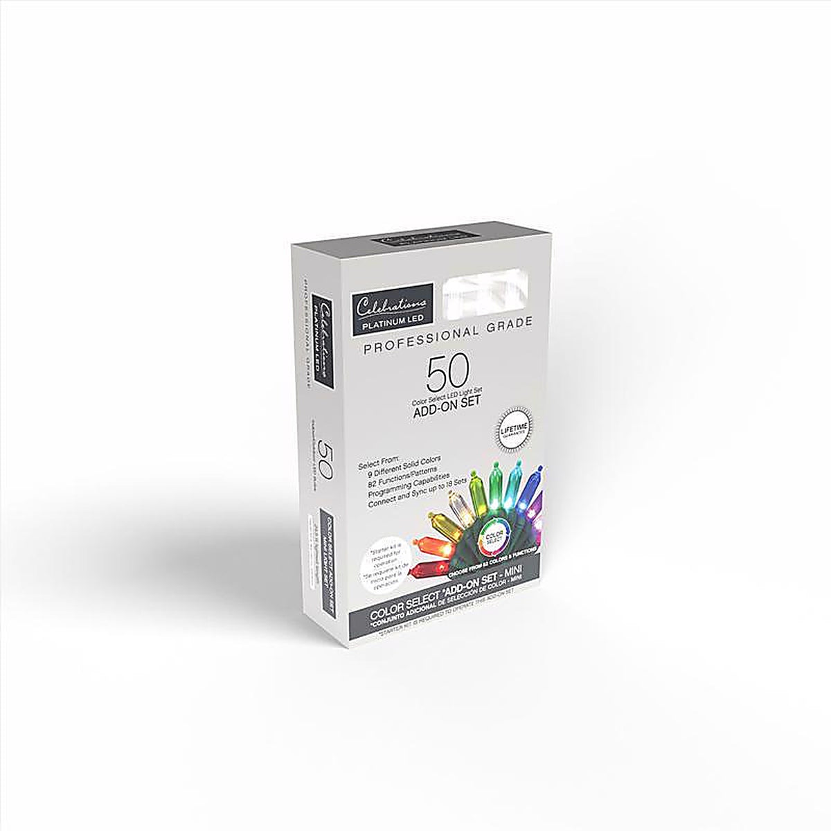 Celebrations - RGBWWAT5A - Platinum LED T5 Multicolored 50 CT String Christmas Lights 25 Ft.