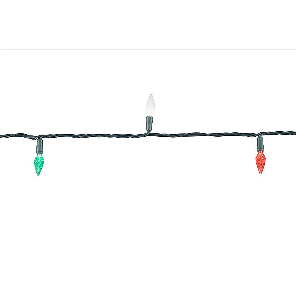 Celebrations - C650TRSA - Platinum LED C6 Red/Green/Pure White 50 CT String Christmas Lights 25 Ft.