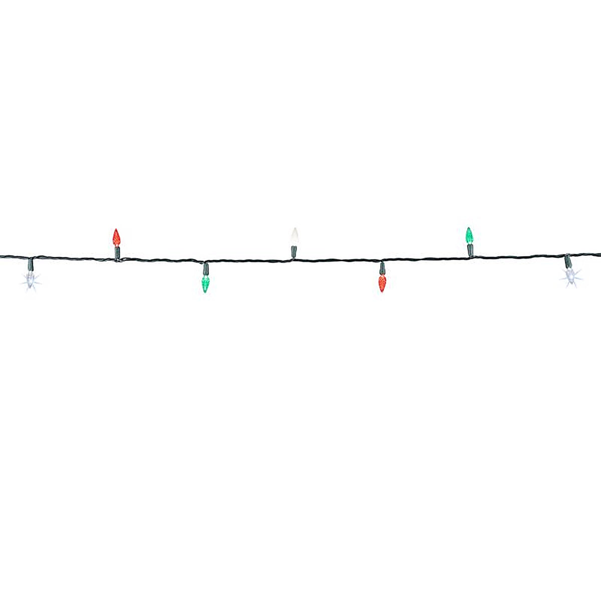 Celebrations - C650TRSA - Platinum LED C6 Red/Green/Pure White 50 CT String Christmas Lights 25 Ft.