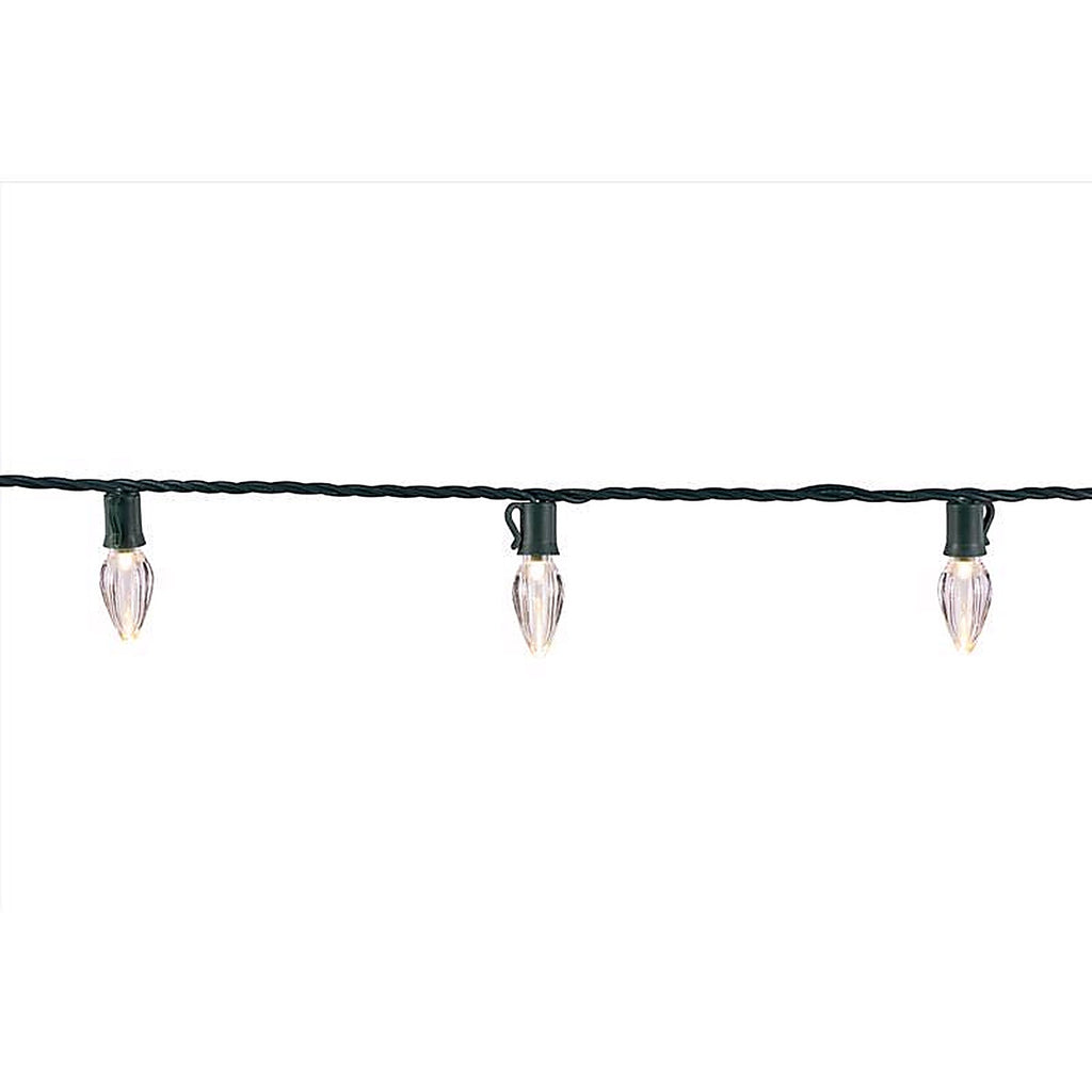 Celebrations - C750TWWA - Platinum LED C7 Warm White Clear 50 CT String Christmas Lights 25 Ft.