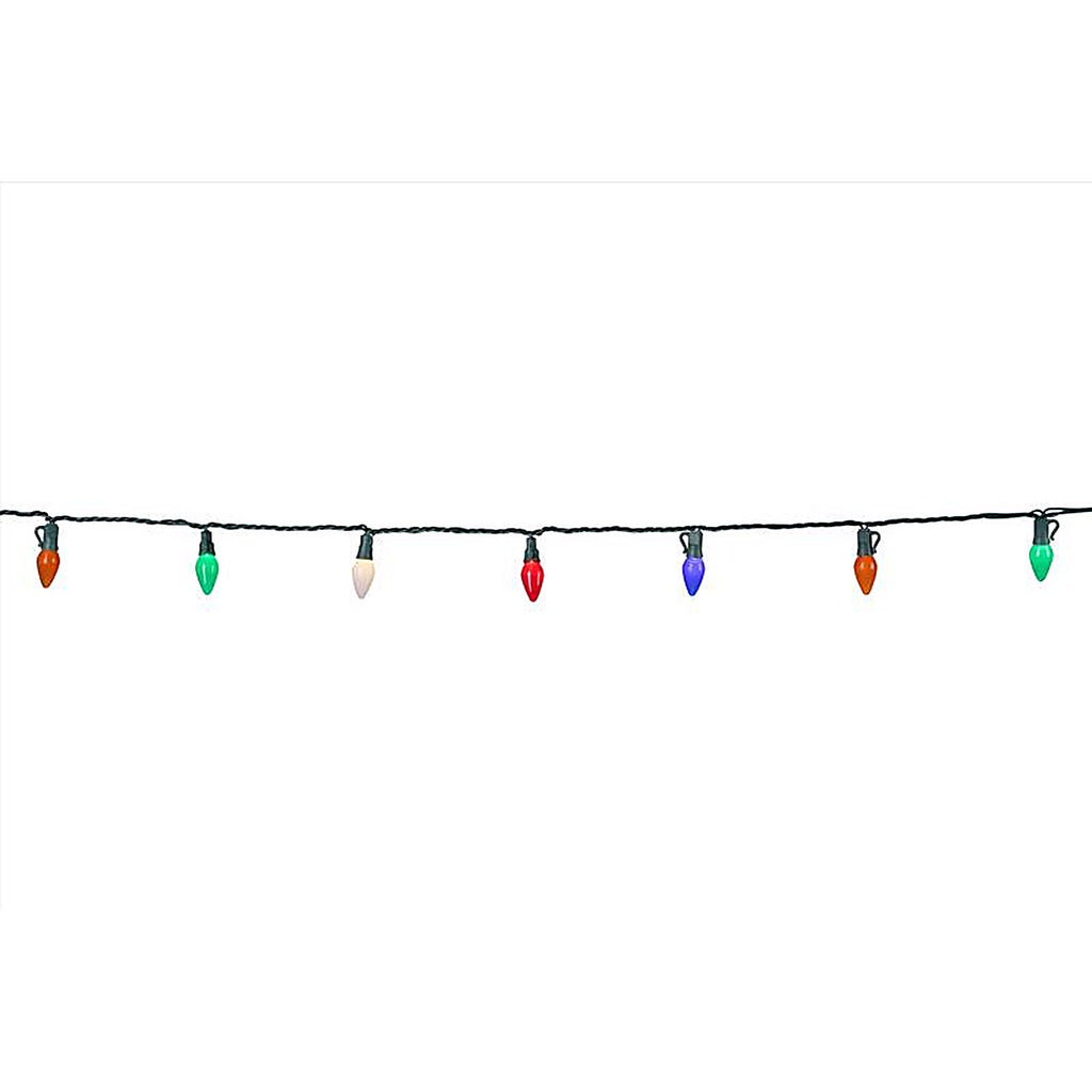 Celebrations - C750OMUA - Platinum LED C7 Multicolored 50 CT String Christmas Lights 25 Ft.