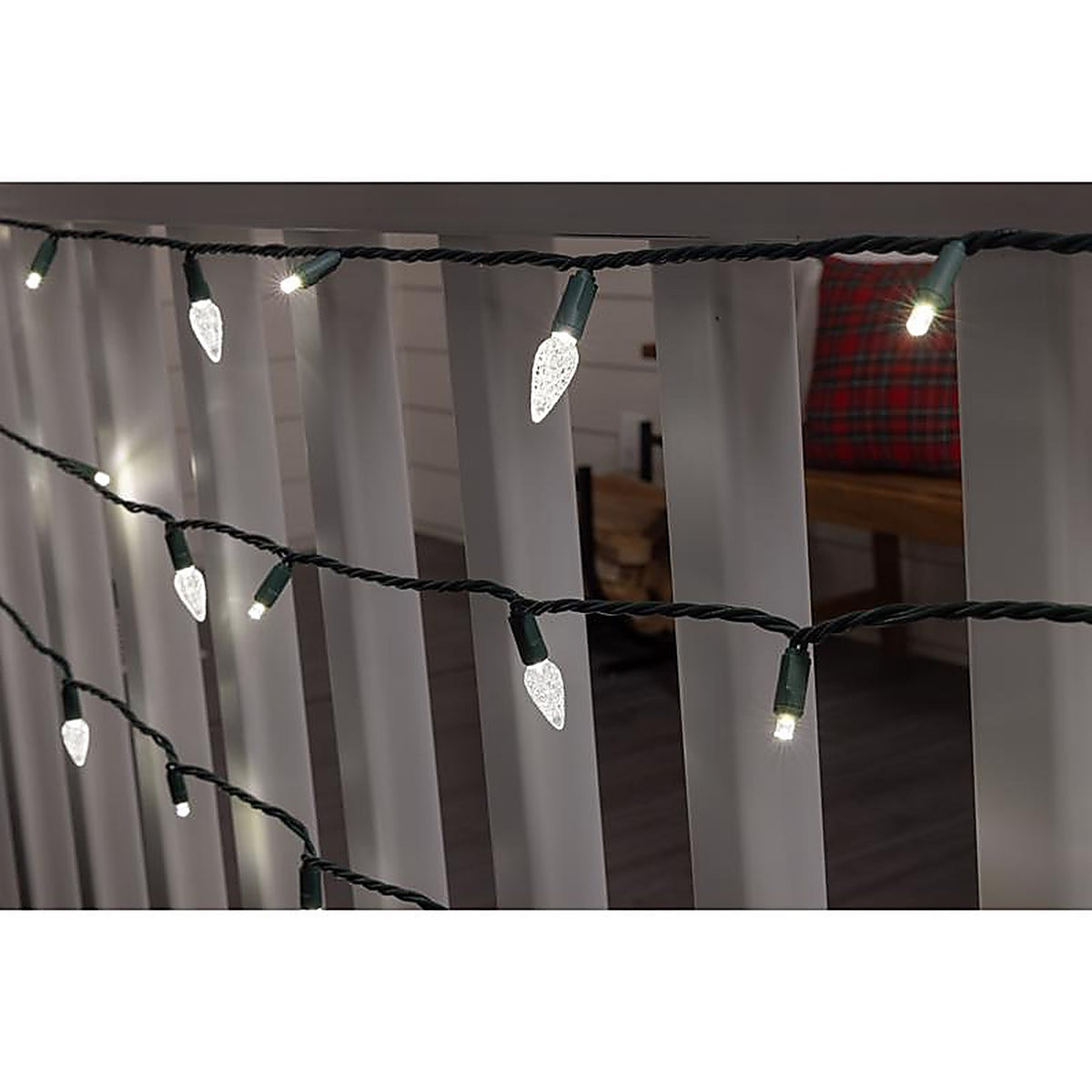 Celebrations - C65MM50PWA - Platinum LED C6 Pure White Duet 50 CT String Christmas Lights 25 Ft.