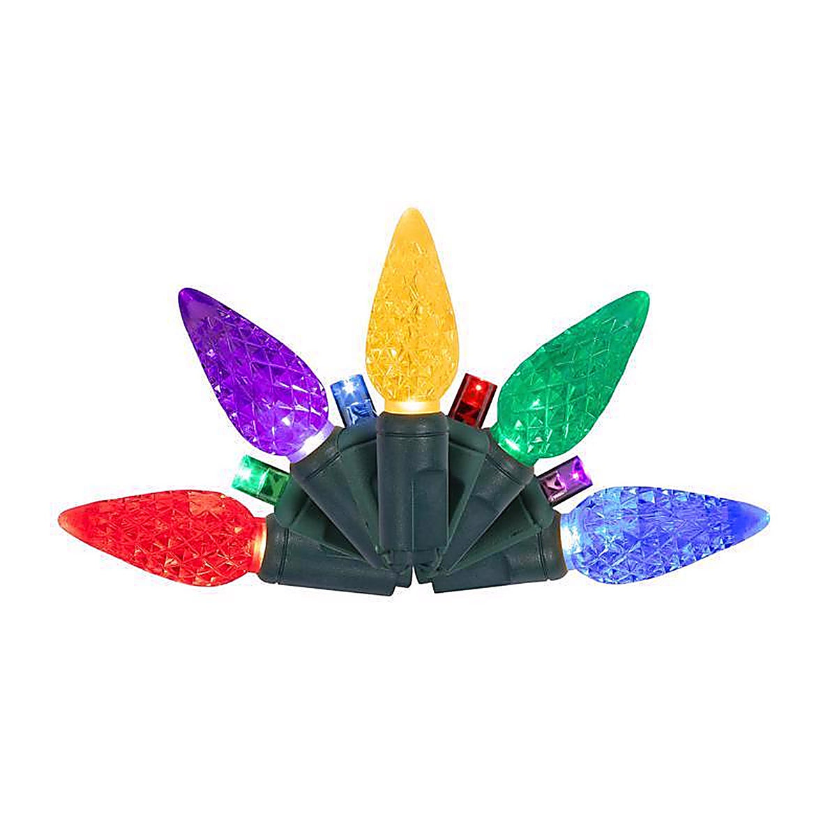 Celebrations - C65MM50MUA - Platinum LED C6 Multicolored Duet 50 CT String Christmas Lights 25 Ft.