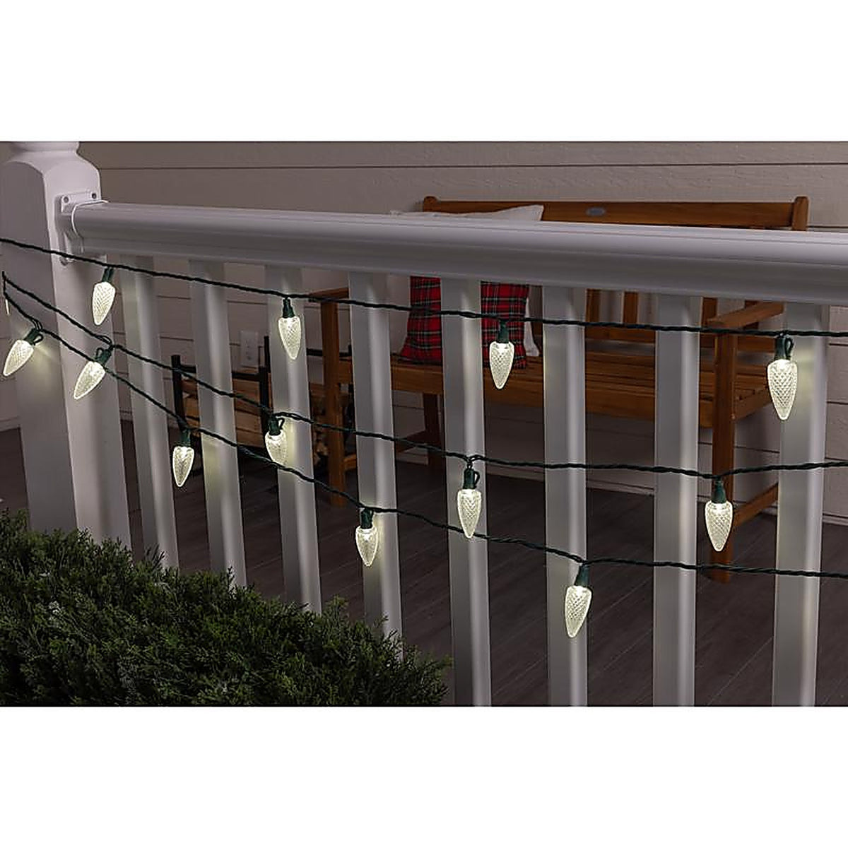 Celebrations - C925FPWA - Platinum LED C9 Pure White 25 CT String Christmas Lights 25 Ft.