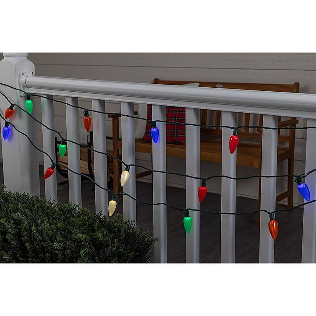 Celebrations - C925OMUA - Platinum LED C9 Multicolored 25 CT String Christmas Lights 25 Ft.