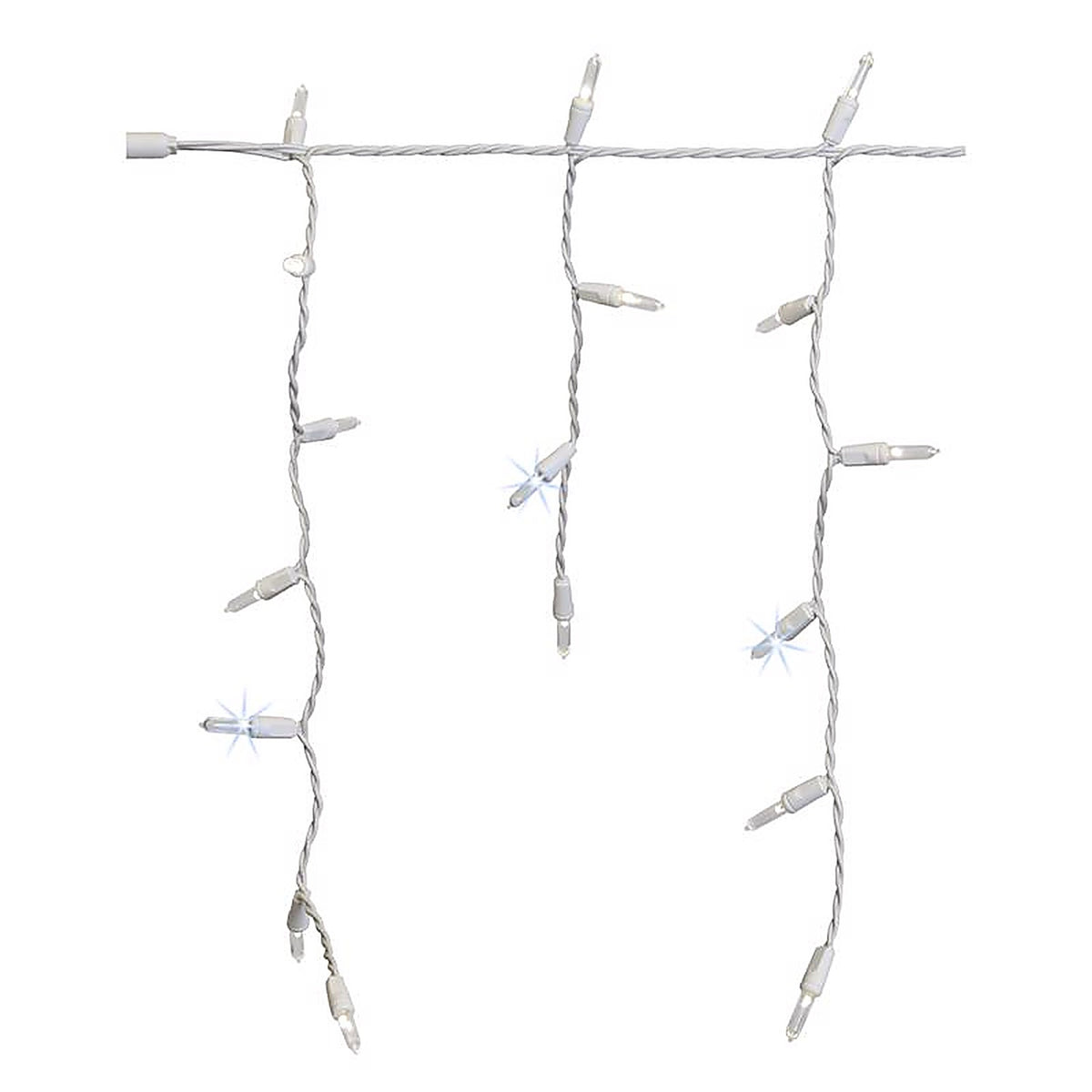 Celebrations - ICT5PWSA - Platinum LED T5 Pure White 100 CT Icicle Christmas Lights 9.5 Ft.
