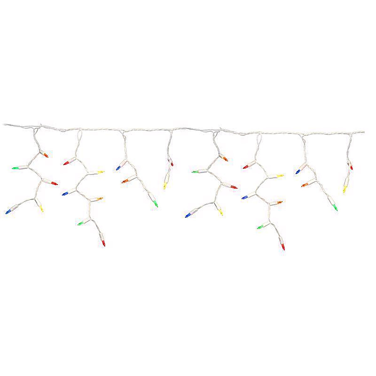 Celebrations - ICT5RFSA - Platinum LED T5 Multicolored 100 CT Icicle Christmas Lights 9.5 Ft.