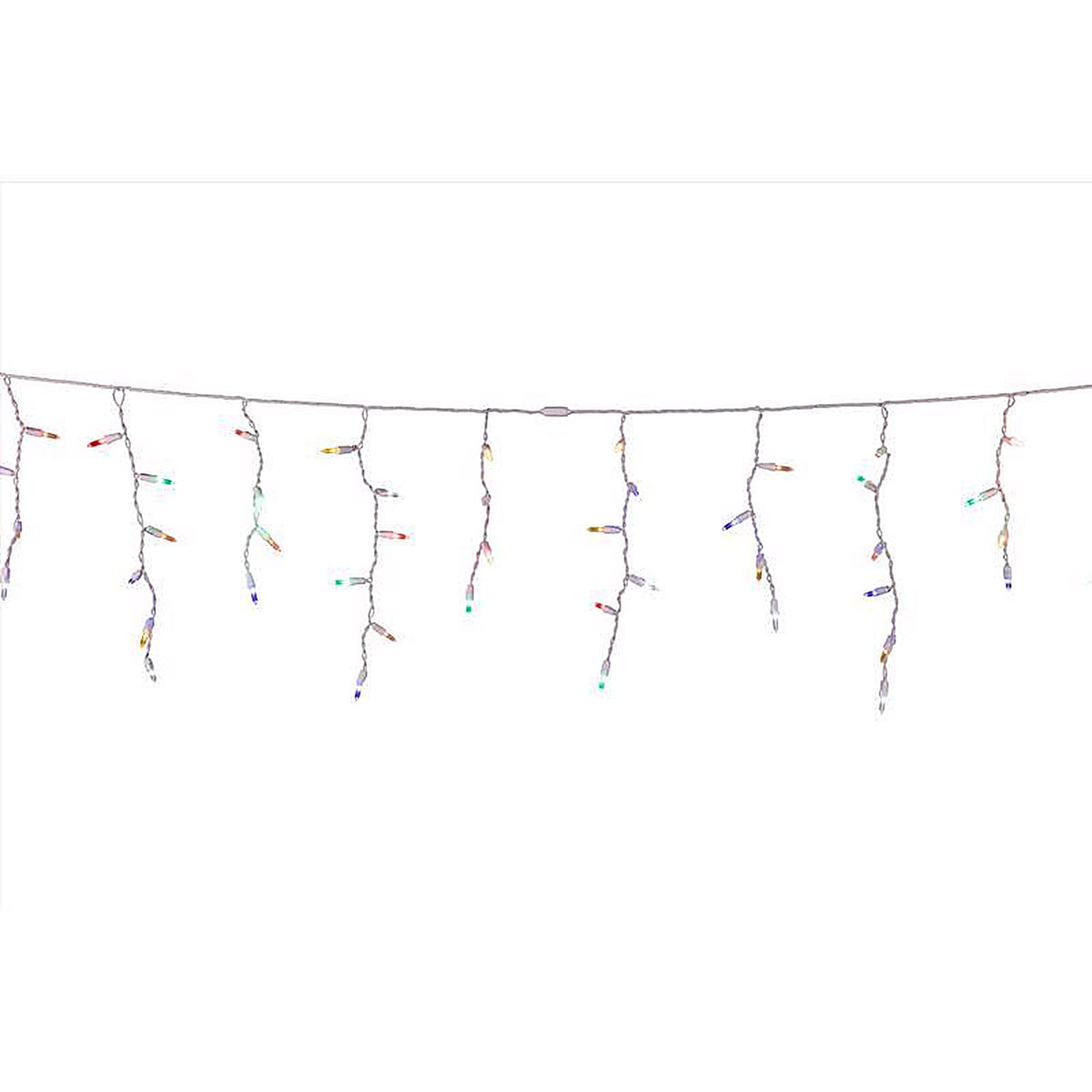 Celebrations - ICT5RFSA - Platinum LED T5 Multicolored 100 CT Icicle Christmas Lights 9.5 Ft.