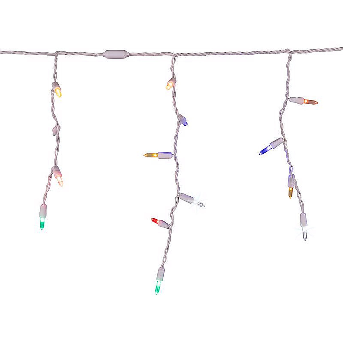Celebrations - ICT5RFSA - Platinum LED T5 Multicolored 100 CT Icicle Christmas Lights 9.5 Ft.