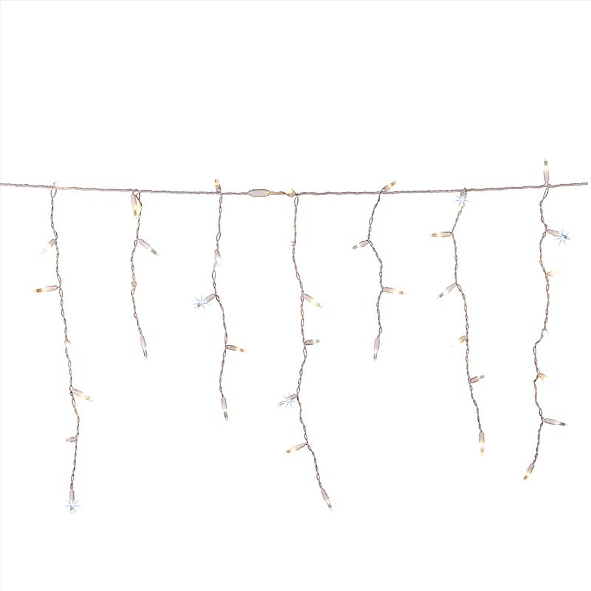 Celebrations - ICT5CHSA - Platinum LED T5 Pure White/Warm White 100 CT Icicle Christmas Lights 9.5 Ft.