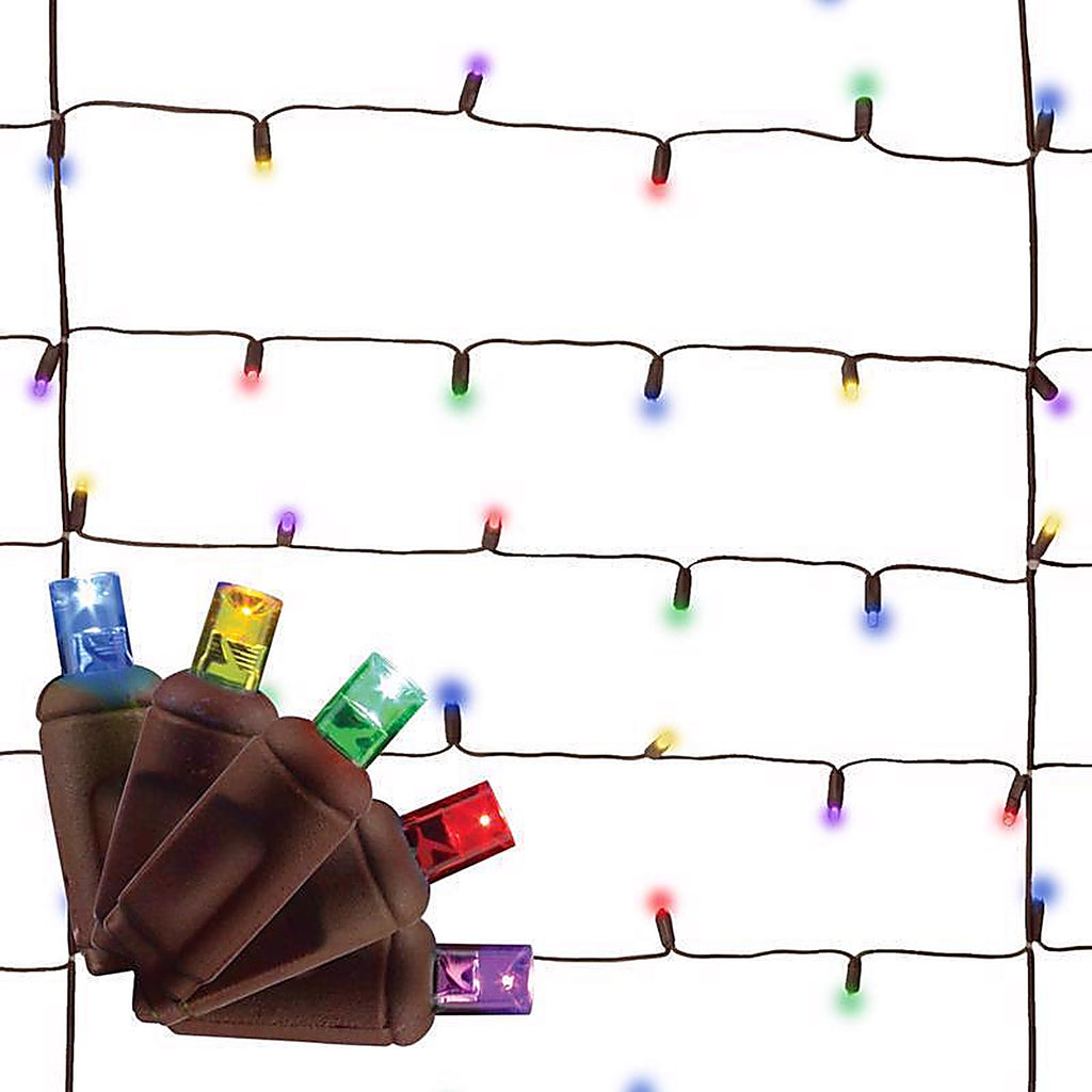 Celebrations - TW100BMUA - Platinum LED Mini Multicolored 100 CT Net Christmas Lights 6 Ft.