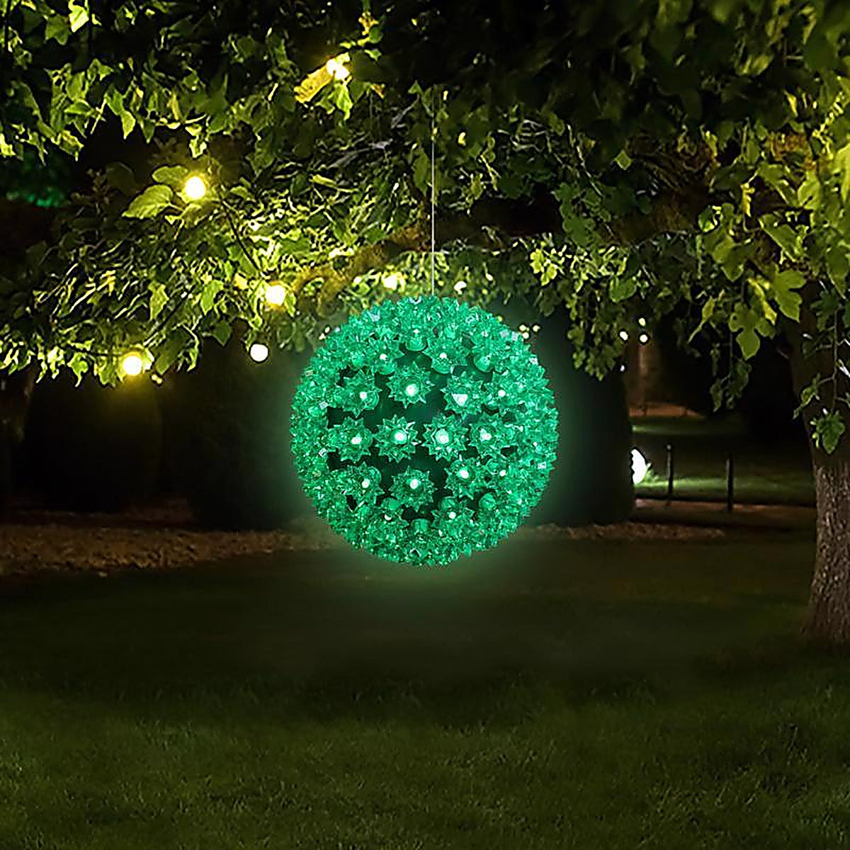 Celebrations - 75SLSGRA - LED Green Starlight Sphere 7.5 In. Hanging Decor