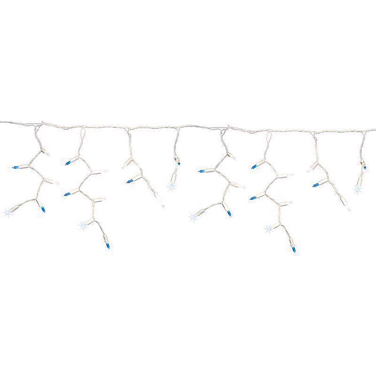 Celebrations - ICT5FZSA - Platinum LED T5 Blue/Pure White 100 CT Icicle Christmas Lights 9.5 Ft.