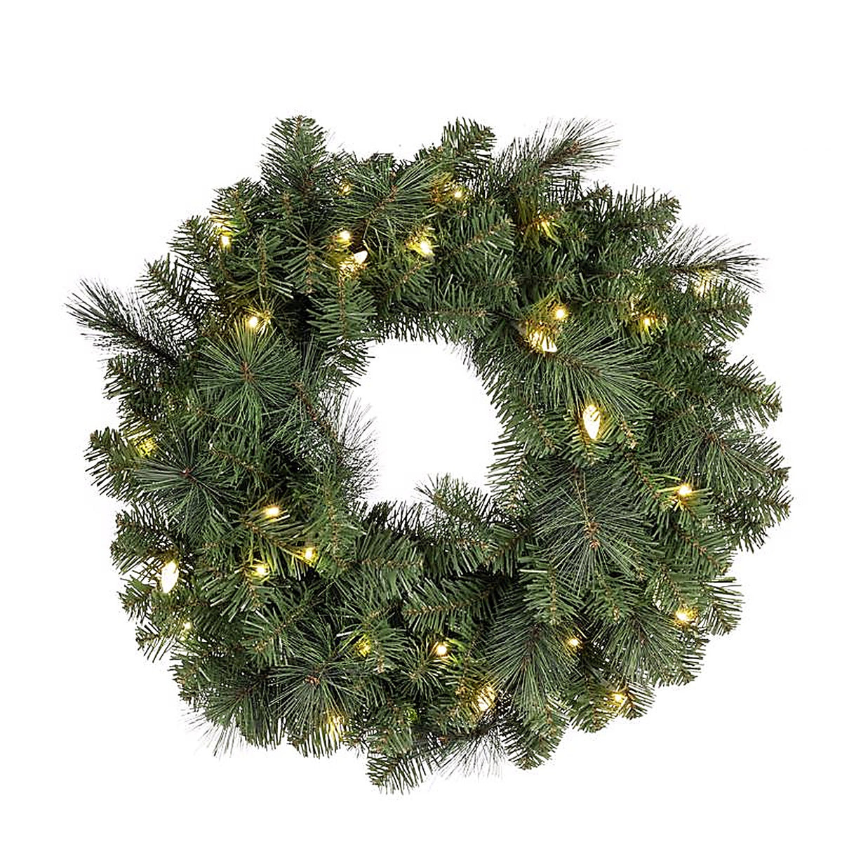 Celebrations - MPWR26WAC6WWA - Platinum 26 In. D LED Prelit Warm White Mixed Pine Wreath