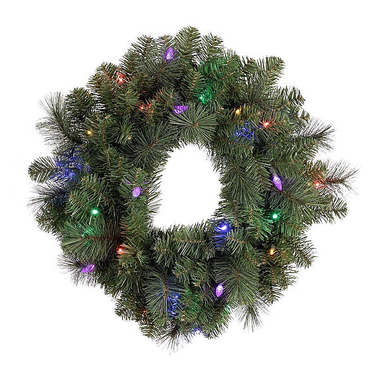 Celebrations - MPWR26WAC6MUA - Platinum 26 In. D LED Prelit Multicolored Mixed Pine Wreath