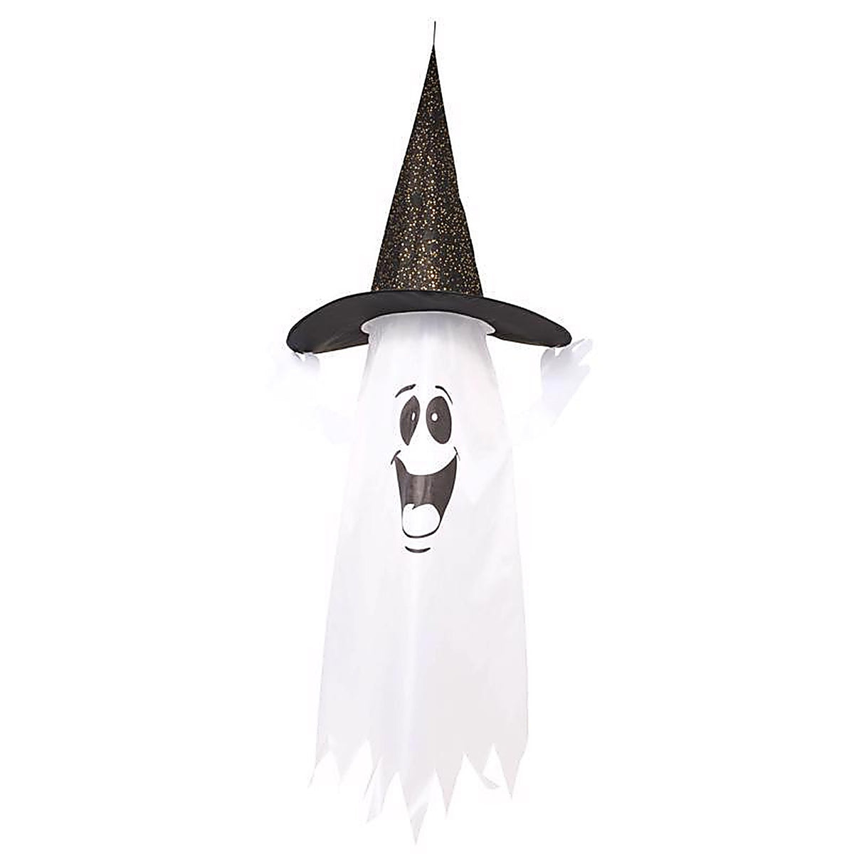 Fun World - 91969 - 5 Ft. Prelit Ghost w/Witch Hat Halloween Decor