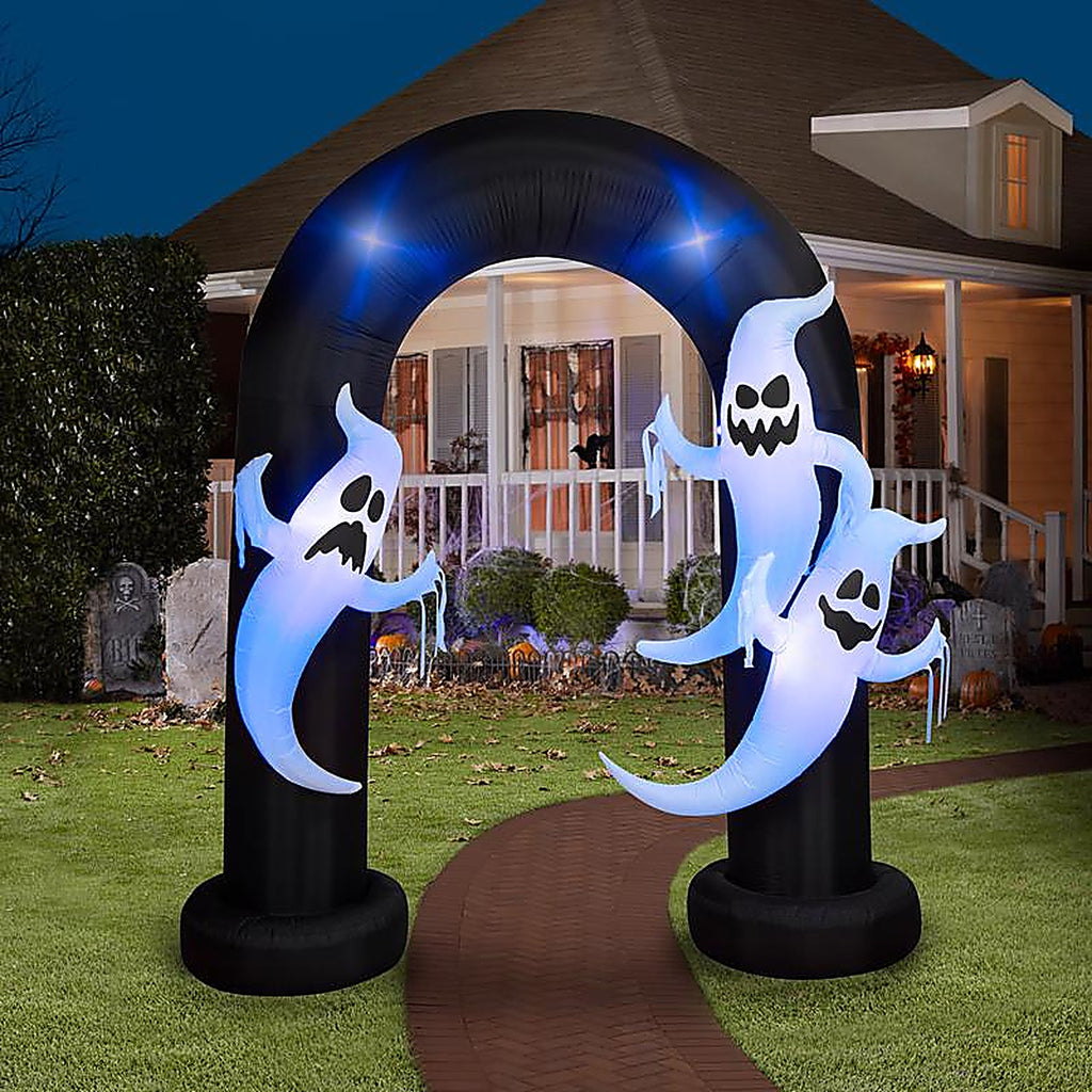 Gemmy - 551998 - 9 Ft. LED Prelit Archway Trio Ghost Inflatable