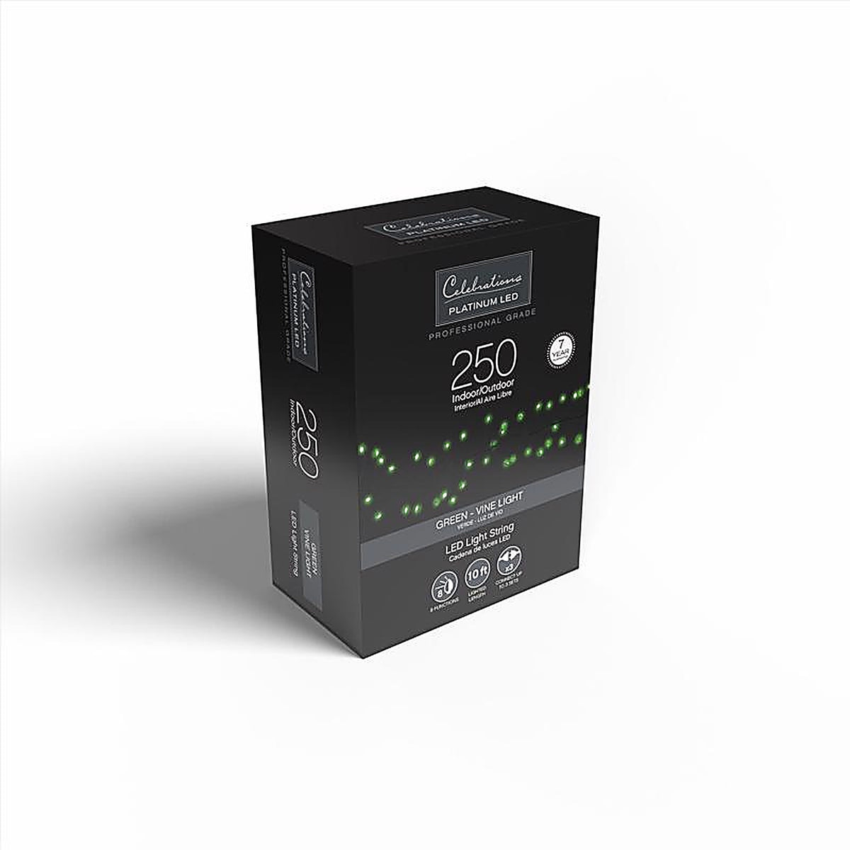 Celebrations - BSCCX250GRA - LED Big Seed Cluster Green 250 CT String Christmas Lights 10 Ft.