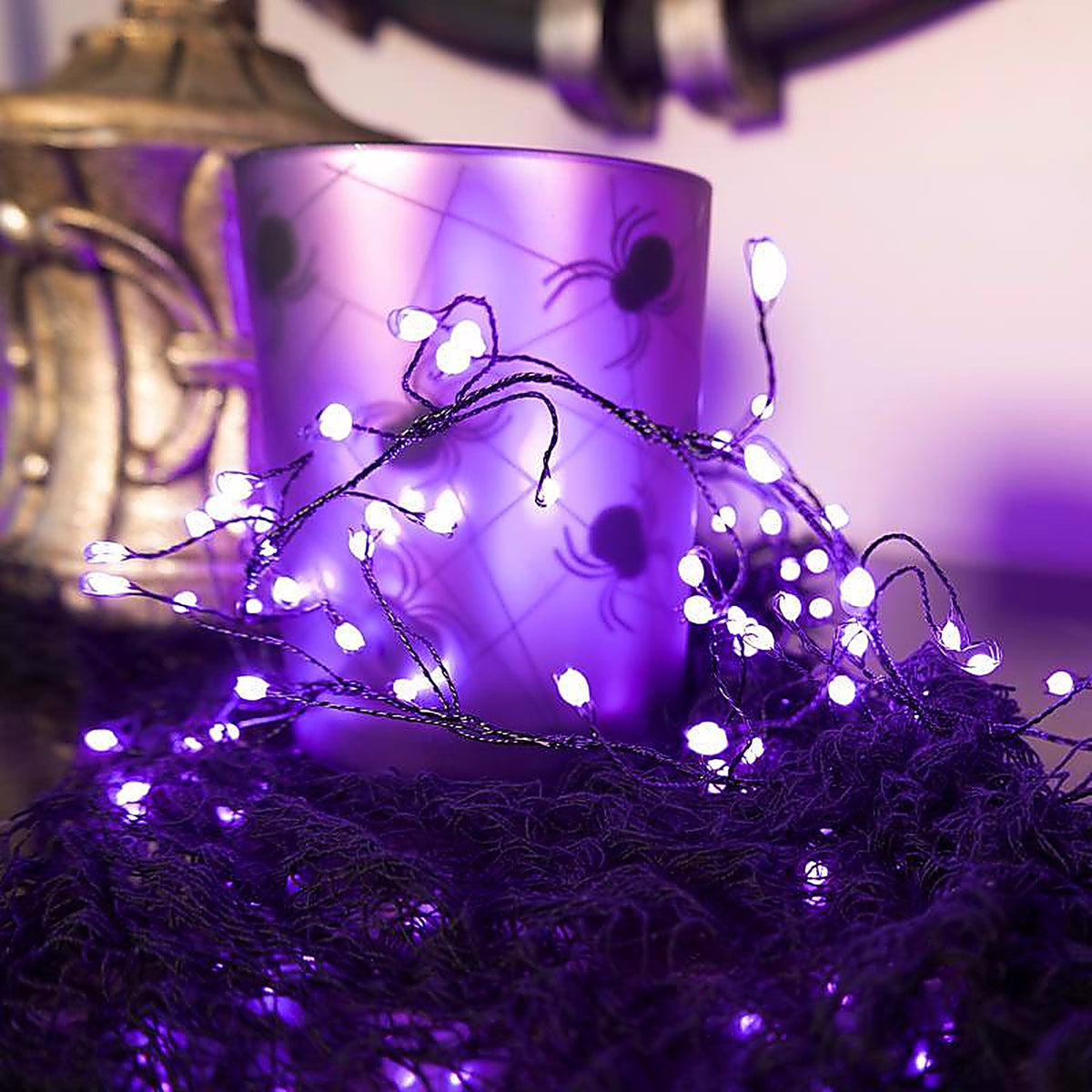 Celebrations - BSCCX250PLA - Purple 250 CT 3 In. LED Prelit Connectable Big Seed Cluster Halloween Lights