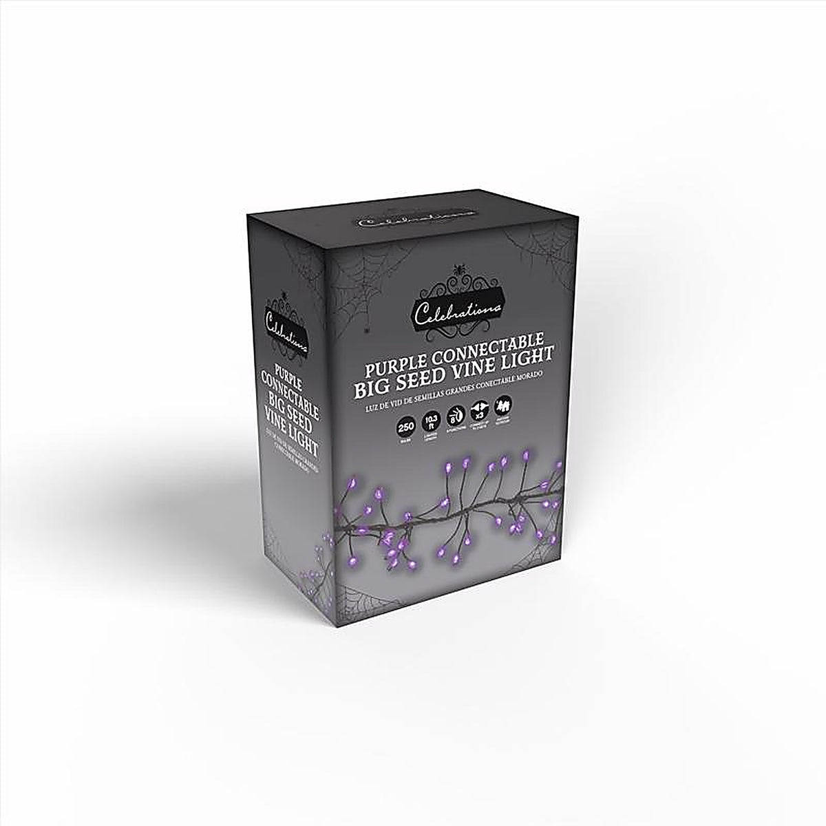 Celebrations - BSCCX250PLA - Purple 250 CT 3 In. LED Prelit Connectable Big Seed Cluster Halloween Lights
