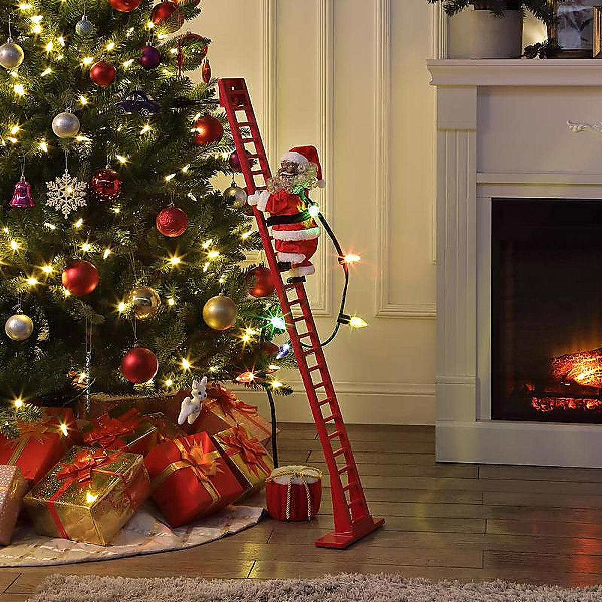 Mr. Christmas - 37265AC - LED Super Climbing African American Santa Animated Decor 43 In.