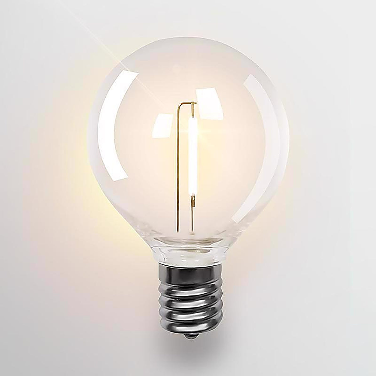 Belle Luci - 04-03008 - Holiday Bright Lights LED G50 Single Filament LED Replacement Bulb Warm White 2.5 In. 25