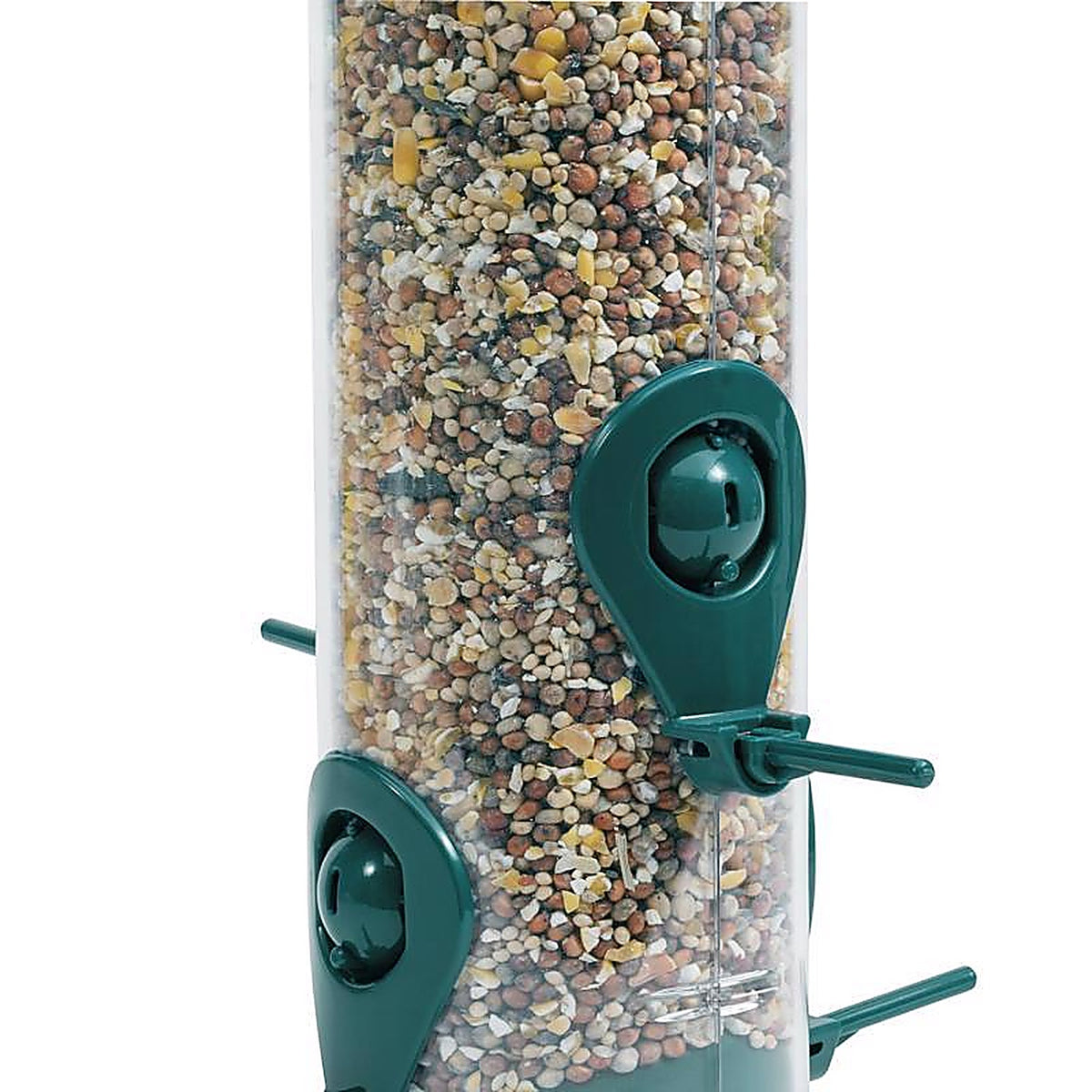 Perky-Pet - 3267 - Finch Plastic 2 in 1 Tube Bird Feeder 4 Ports