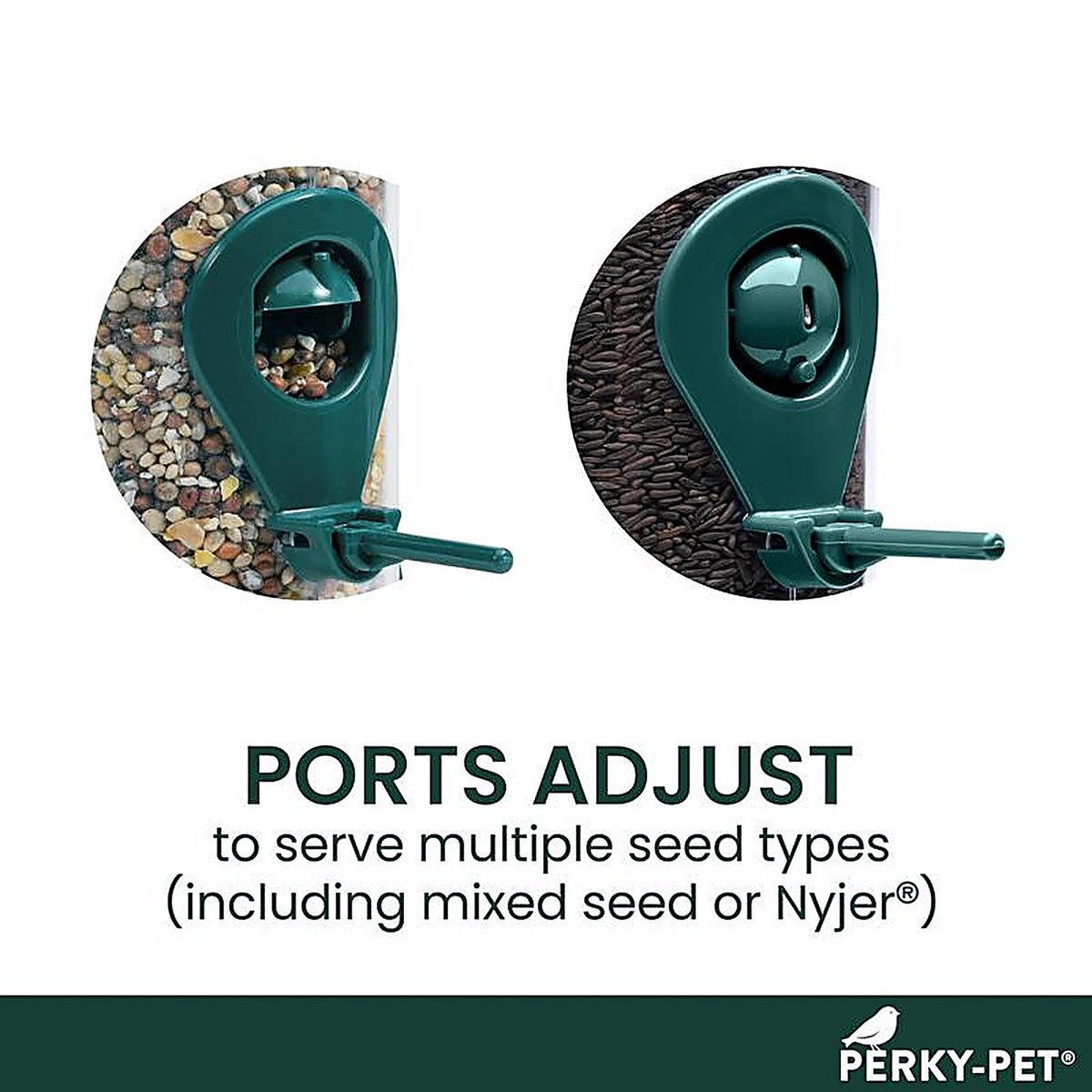 Perky-Pet - 3267 - Finch Plastic 2 in 1 Tube Bird Feeder 4 Ports