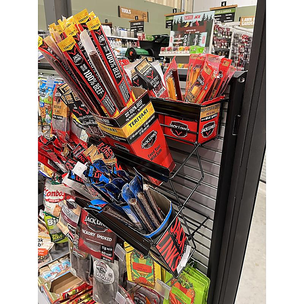 Great Northern Instore - 26759 - Black Metal Jack Links Pegboard Display