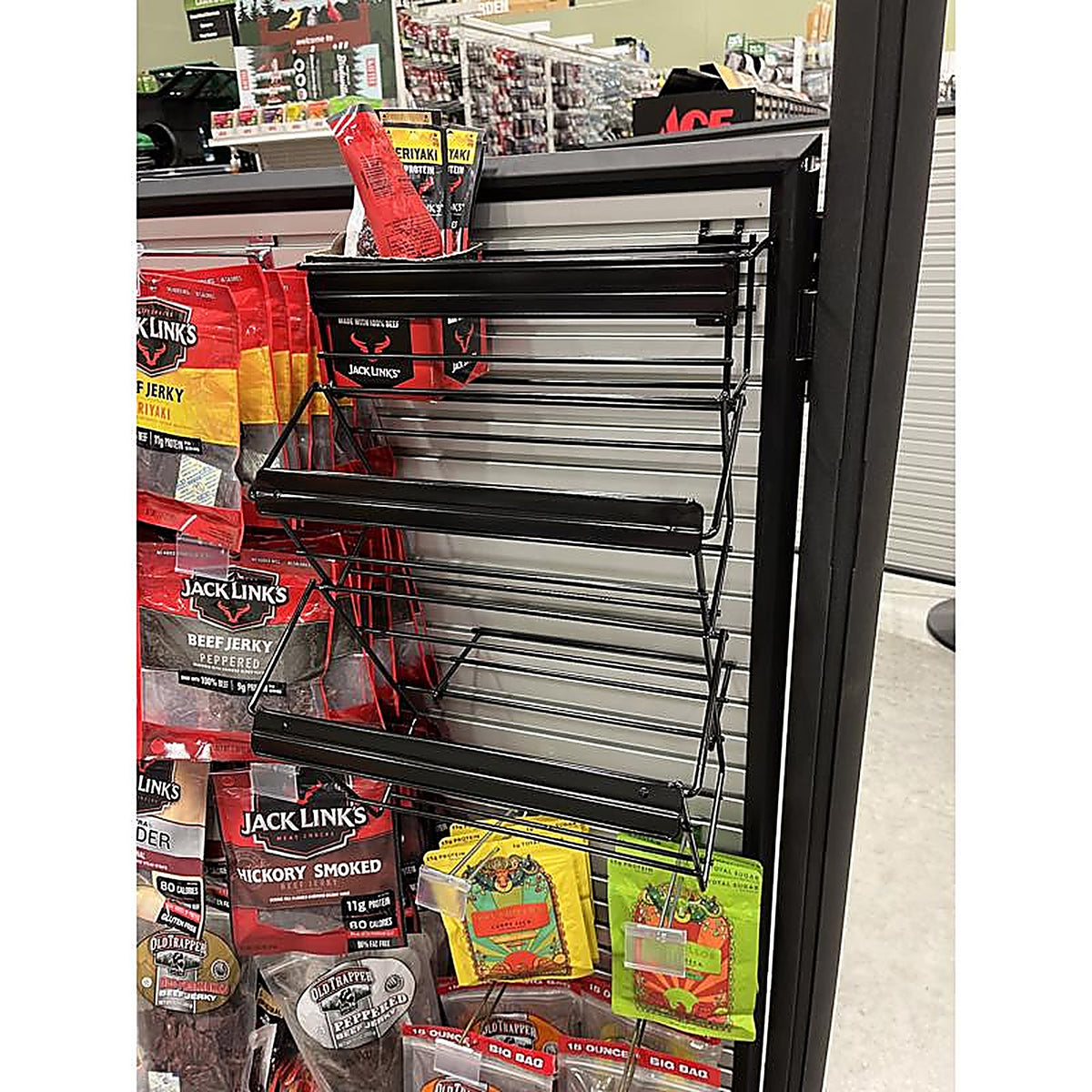 Great Northern Instore - 26759 - Black Metal Jack Links Pegboard Display
