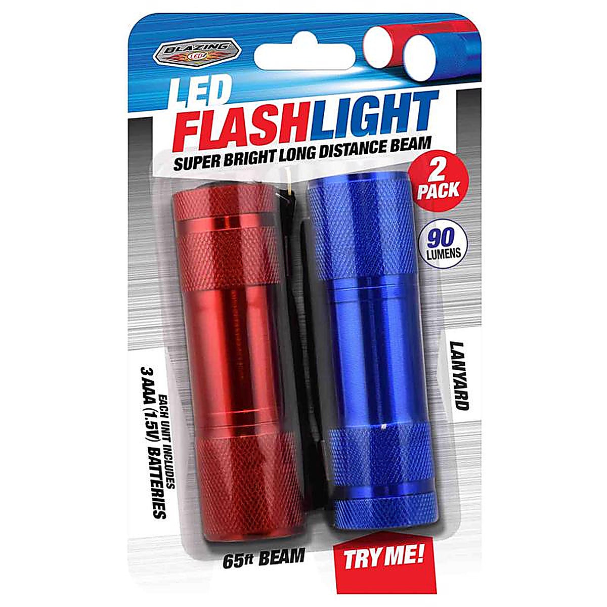 Blazing Ledz - 768262 - 90 LM Assorted LED Flashlight Aaa Battery