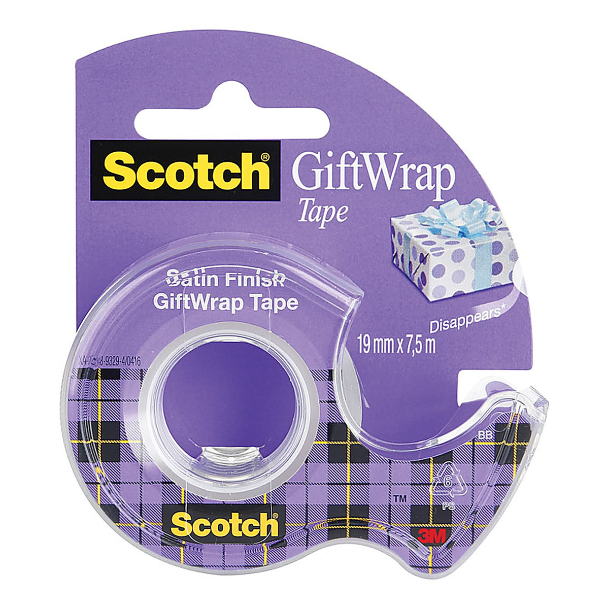 3M CLIP-15 Scotch Gift Wrapping Tape Clear