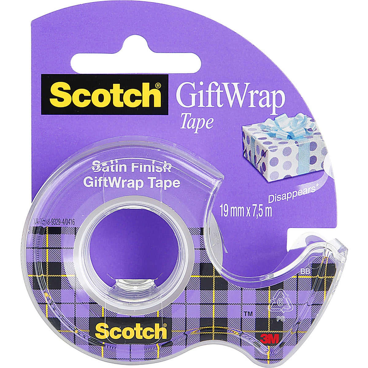 3M CLIP-15 Scotch Gift Wrapping Tape Clear