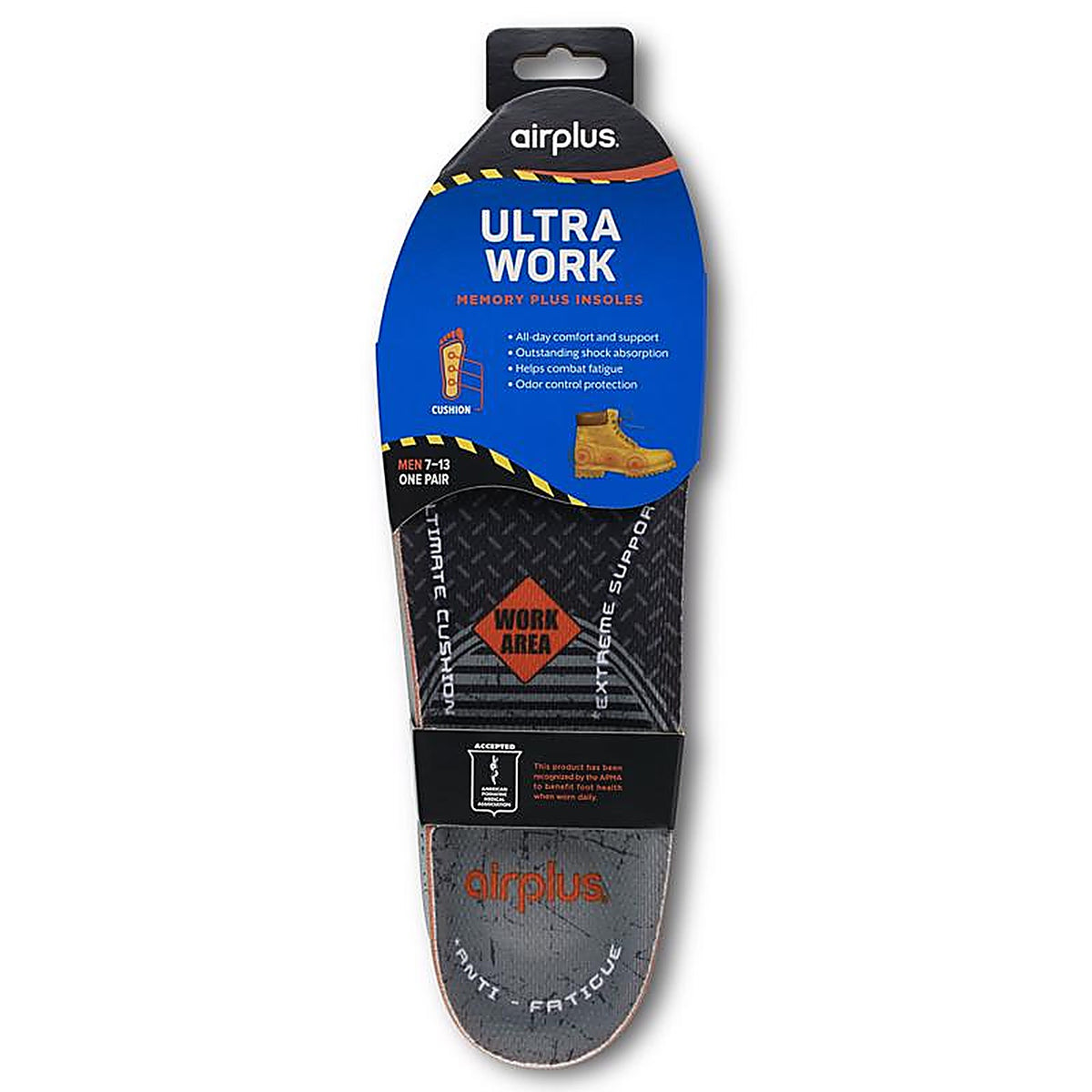 Airplus - 20319 - Ultra Work Gray Mens Insole